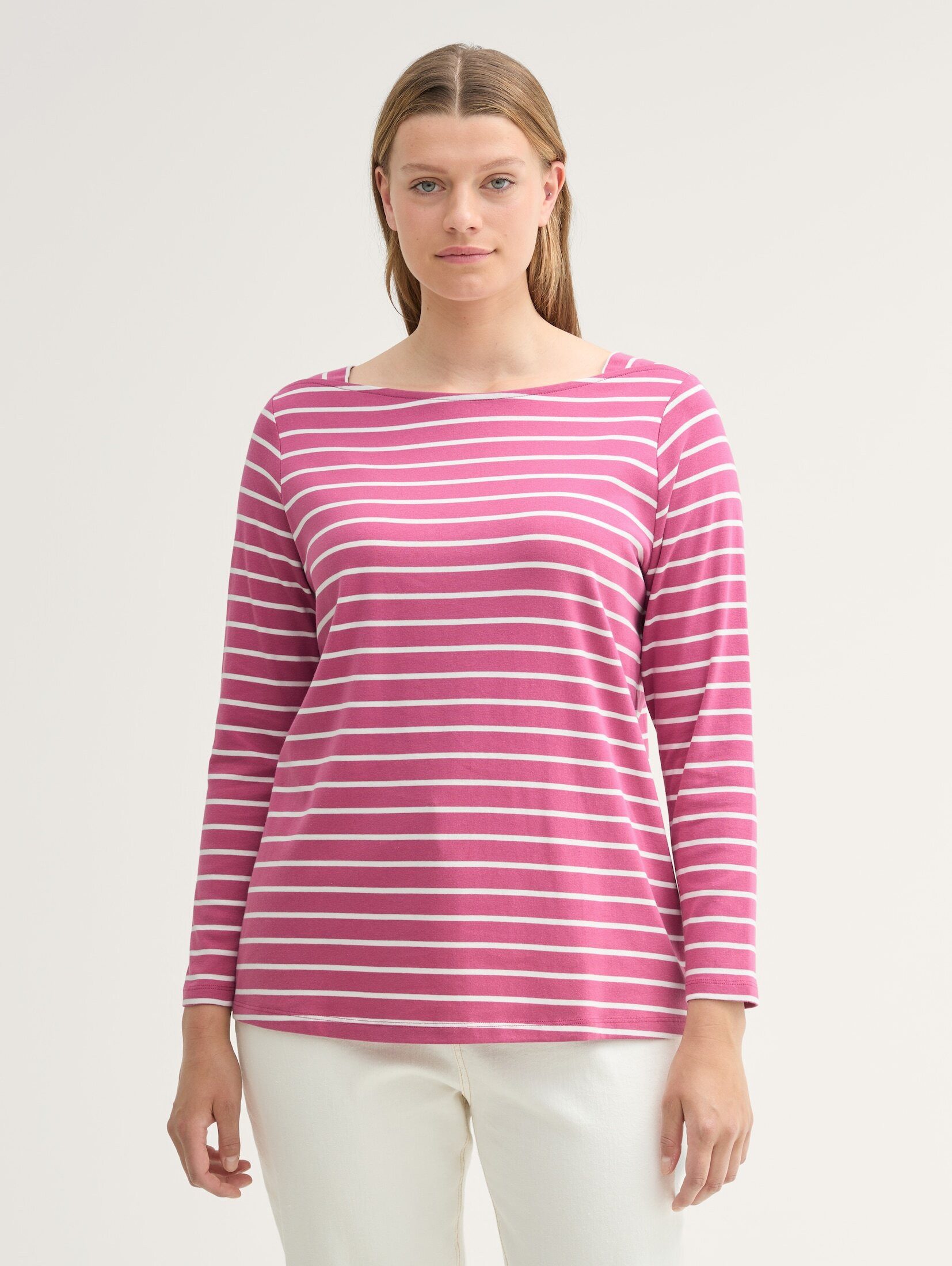 Langarmshirt Plus Size - Gestreiftes Langarmshirt mit Bio-Baumwolle