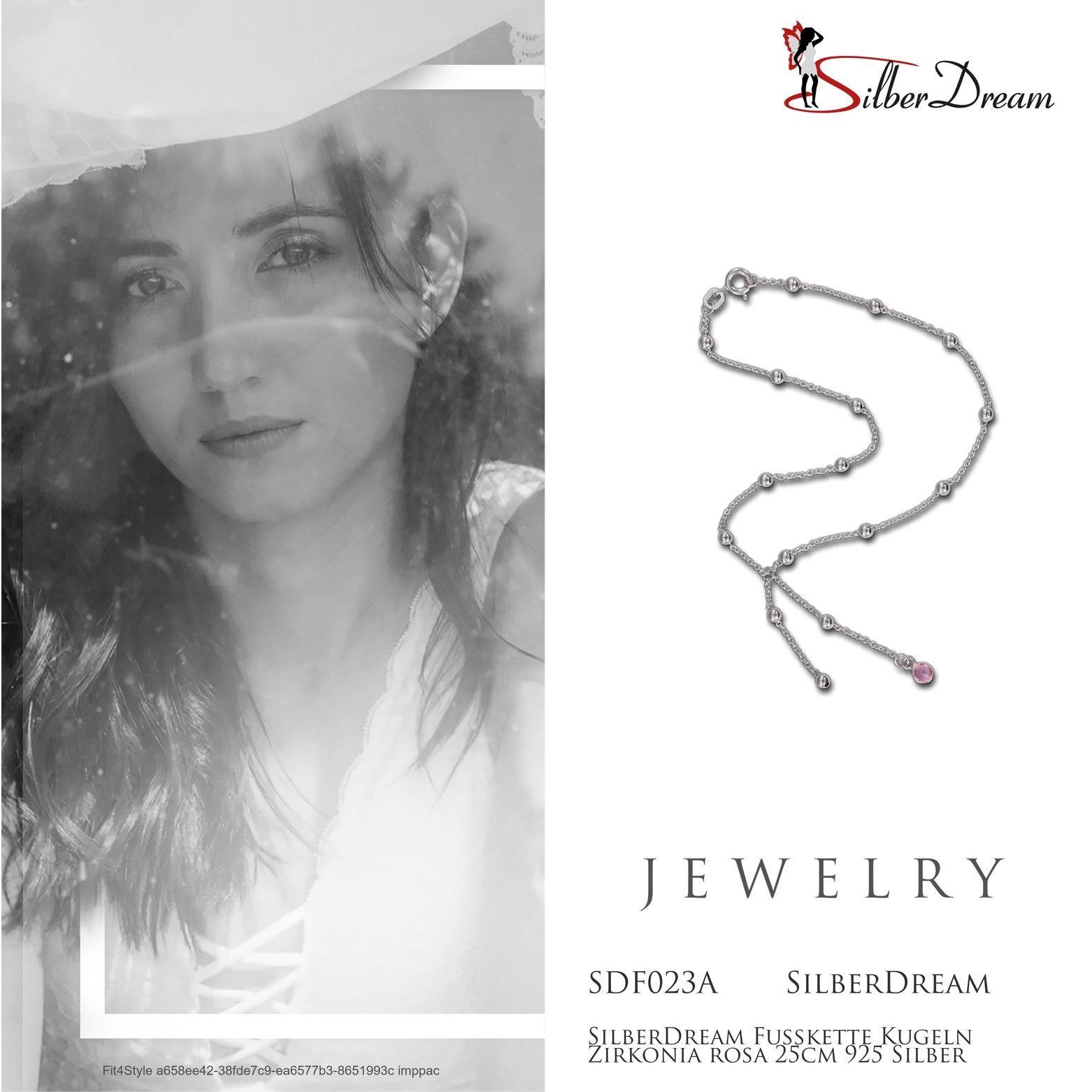 SilberDream Fußkette mit Anhänger SilberDream Fußkette für Damen 925, Damen Fußkette Kugeln aus 925 Sterling Silber, Farbe: silber