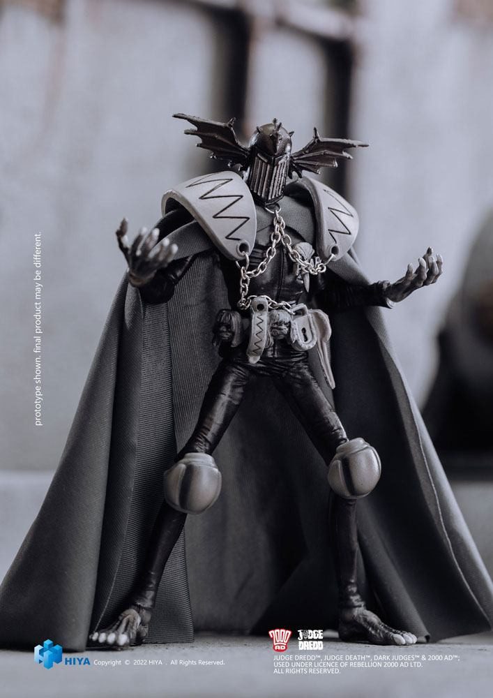 Hiya Toys Actionfigur JUDGE DREDD JUDGE FEAR BLACK & WHITE PX 1/18 SCALE MINI ACTIONFIGUR
