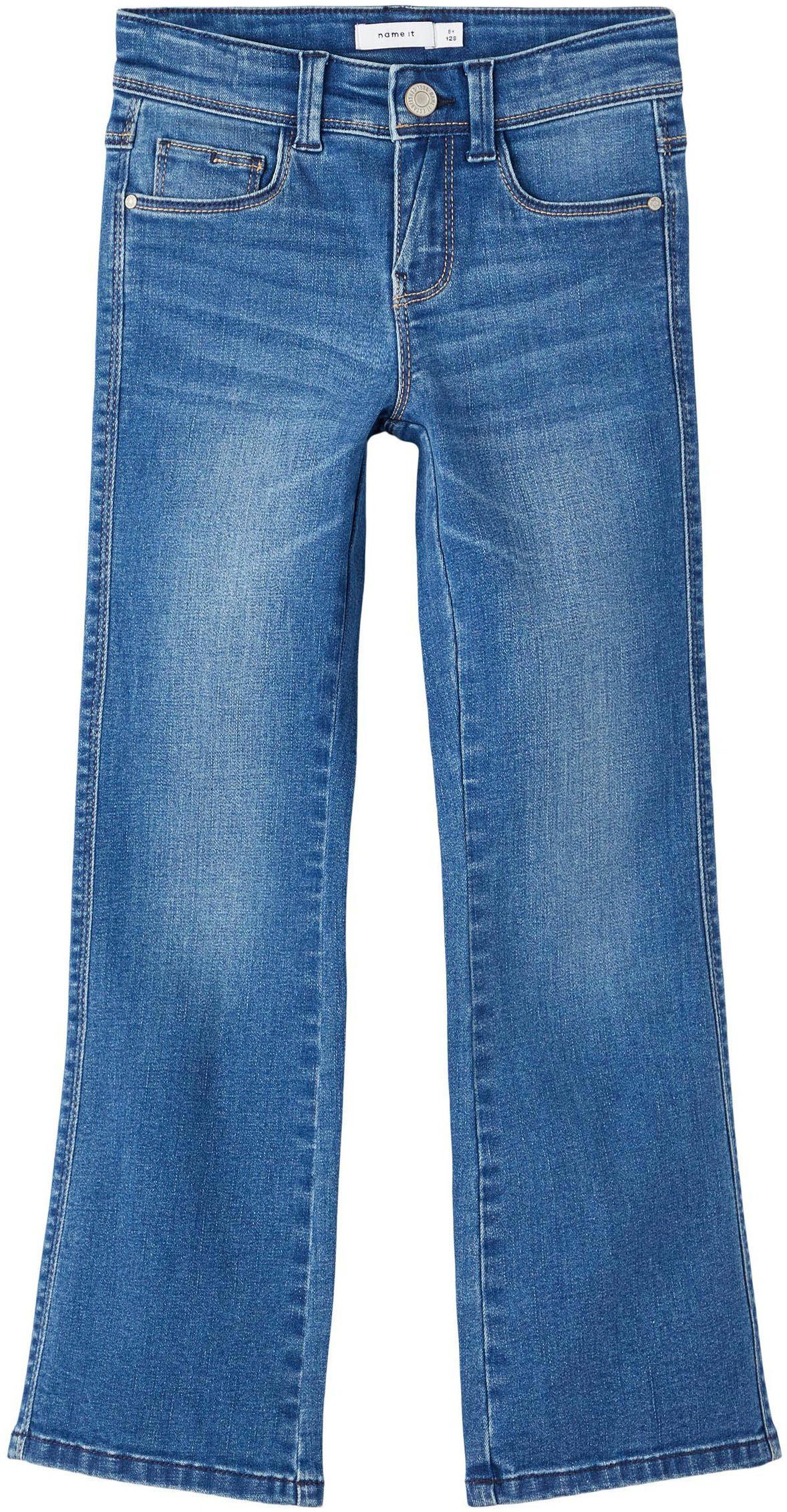 Name It Bootcut-Jeans NKFPOLLY Denim 1142-AU JEANS Stretch Blue Dark BOOT SKINNY NOOS mit