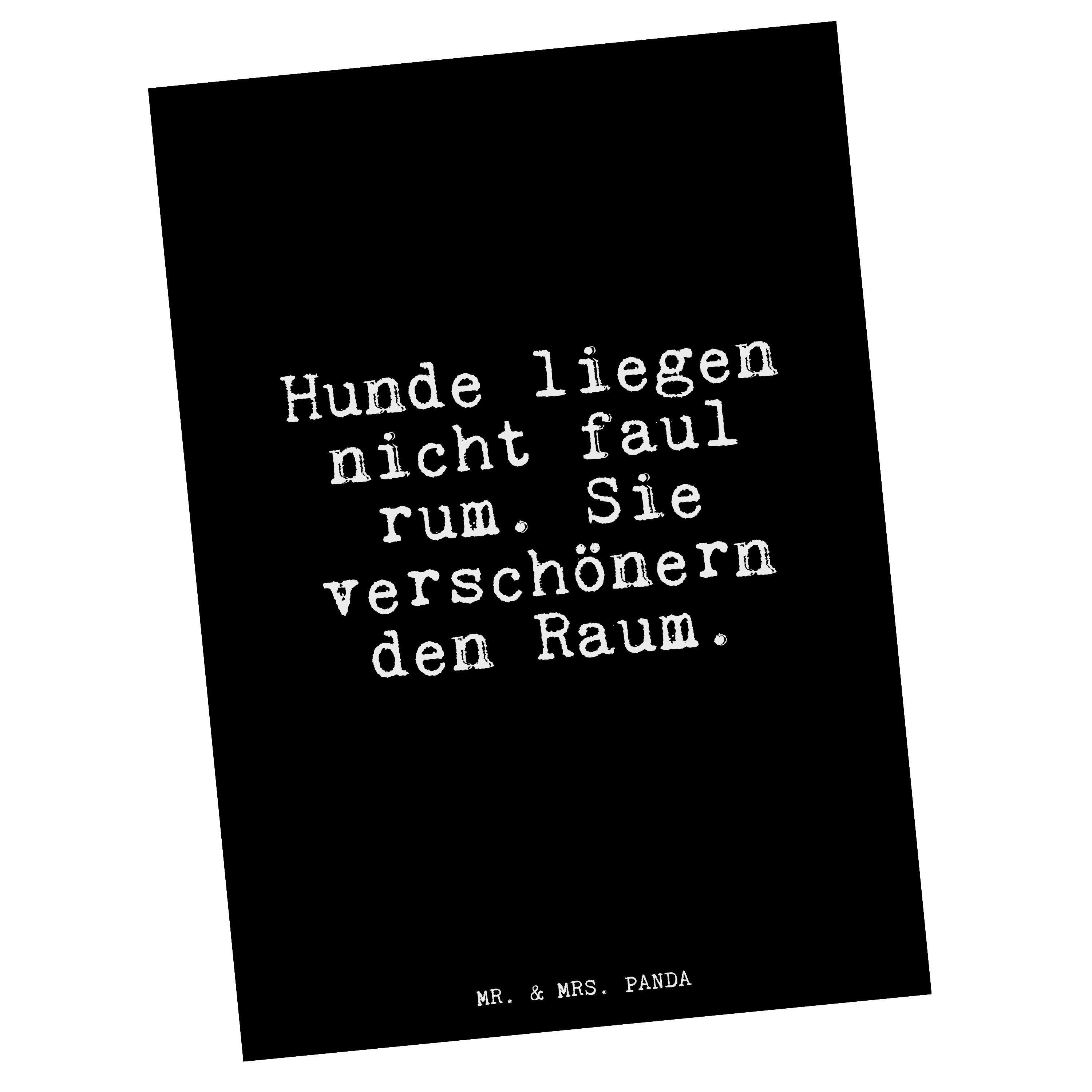Mr. & Mrs. Panda Postkarte »Hunde liegen nicht faul... Schwarz