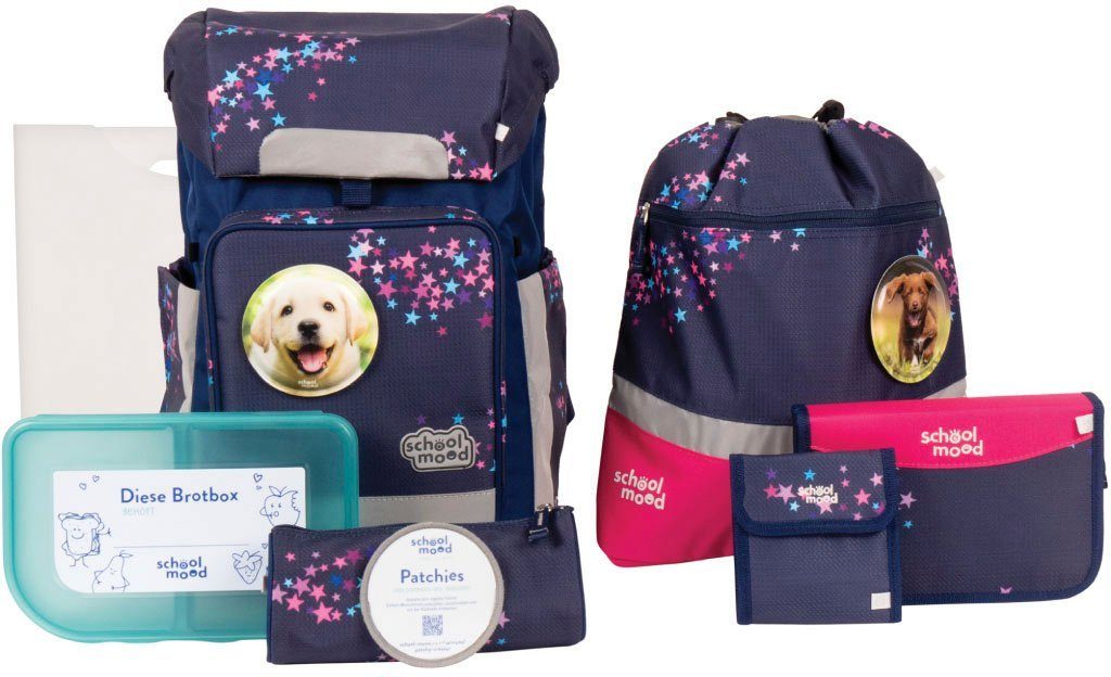 SCHOOL-MOOD® Ранцы Rebel Air+, Leni (Hund) (Set, 8-tlg), aus recyceltem Material