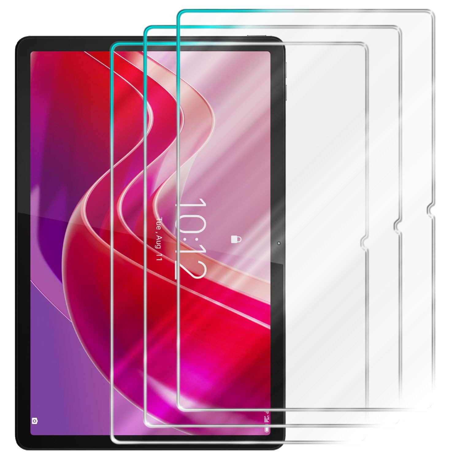 Cadorabo Schutzfolie für Lenovo Tab M11 Schutzfolie, (3-St), 3x Schutzglas Panzer Folie (Tempered) Display Schutzfolie 3D Touch