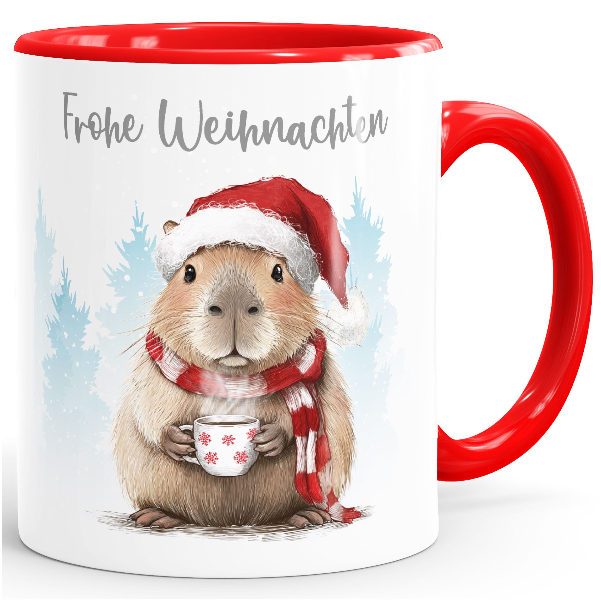 SpecialMe Tasse Tasse Capybara Frohe Weihnachten Design Geschenkidee Weihnachtstasse, Keramik