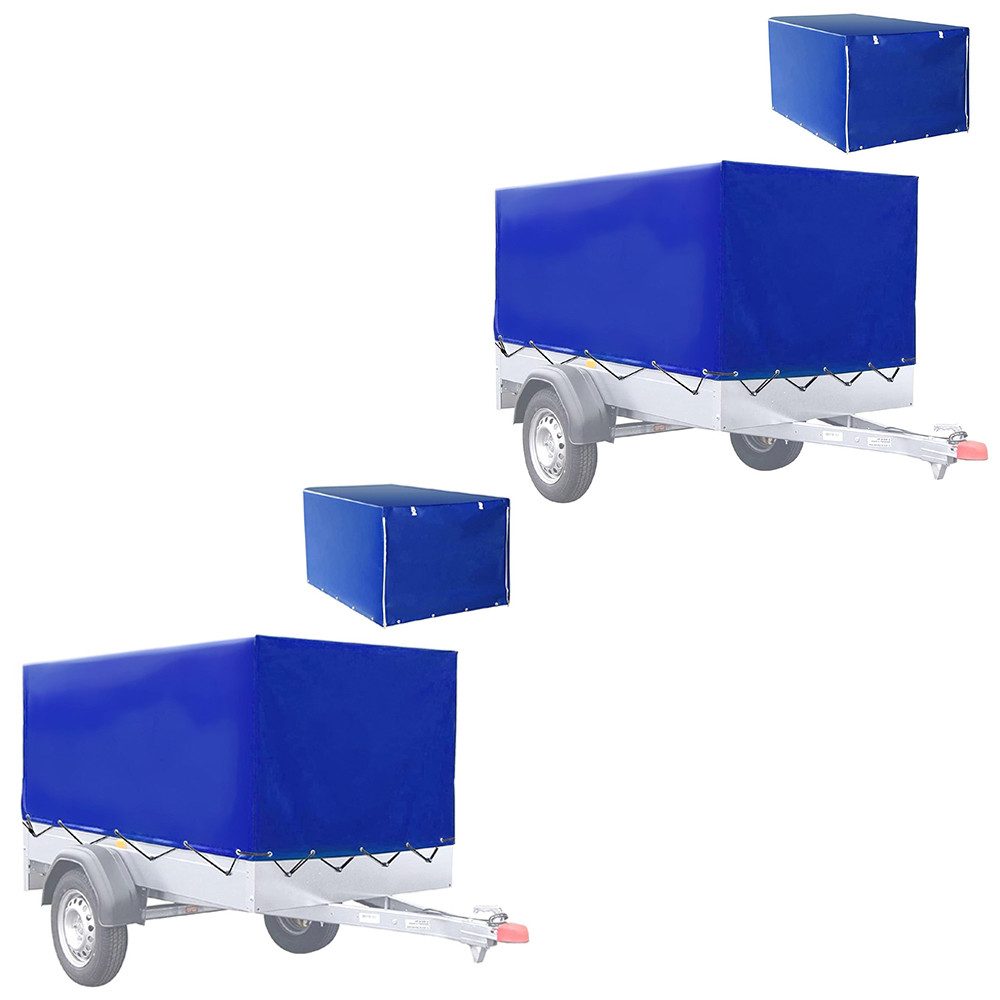 Vanit Campingliege Set 2x Anhängerplane mit Gummigurt 210 x 114 x 88cm 610 g / m² ME98 bl