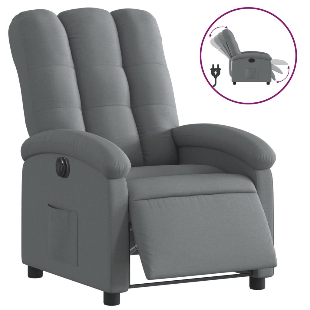 vidaXL Sessel Relaxsessel Elektrisch Dunkelgrau Stoff günstig online kaufen