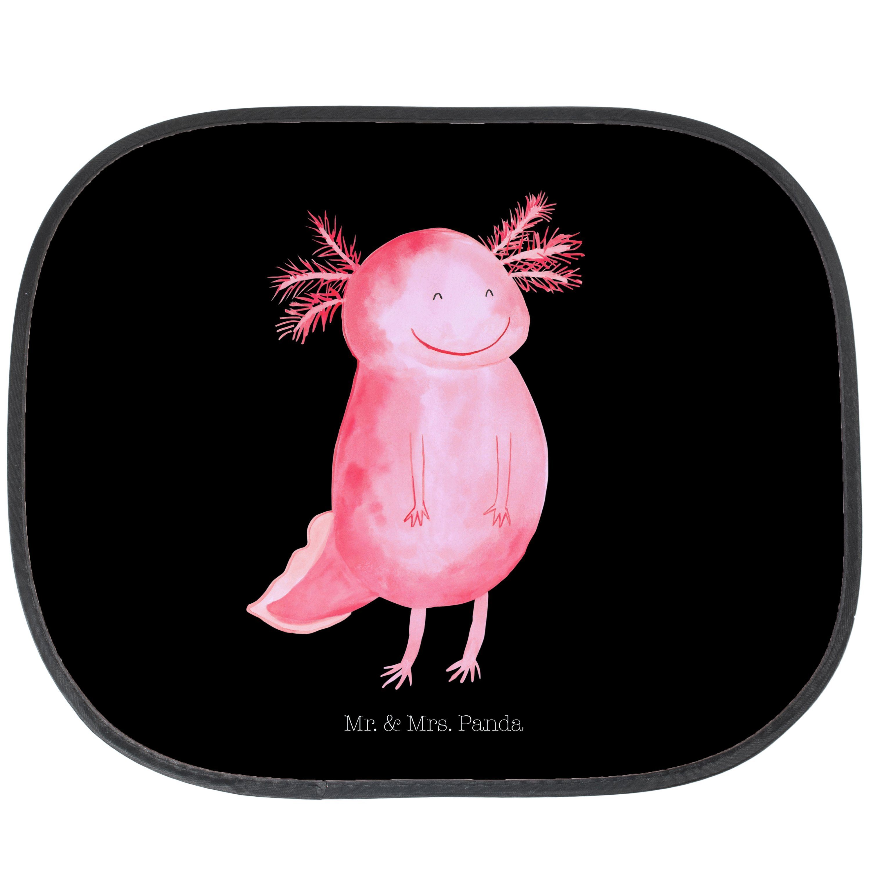 Sonnenschutz Axolotl glücklich - Schwarz - Geschenk, Sonnenschutz Kinder, Schwanzl, Mr. & Mrs. Panda, Seidenmatt