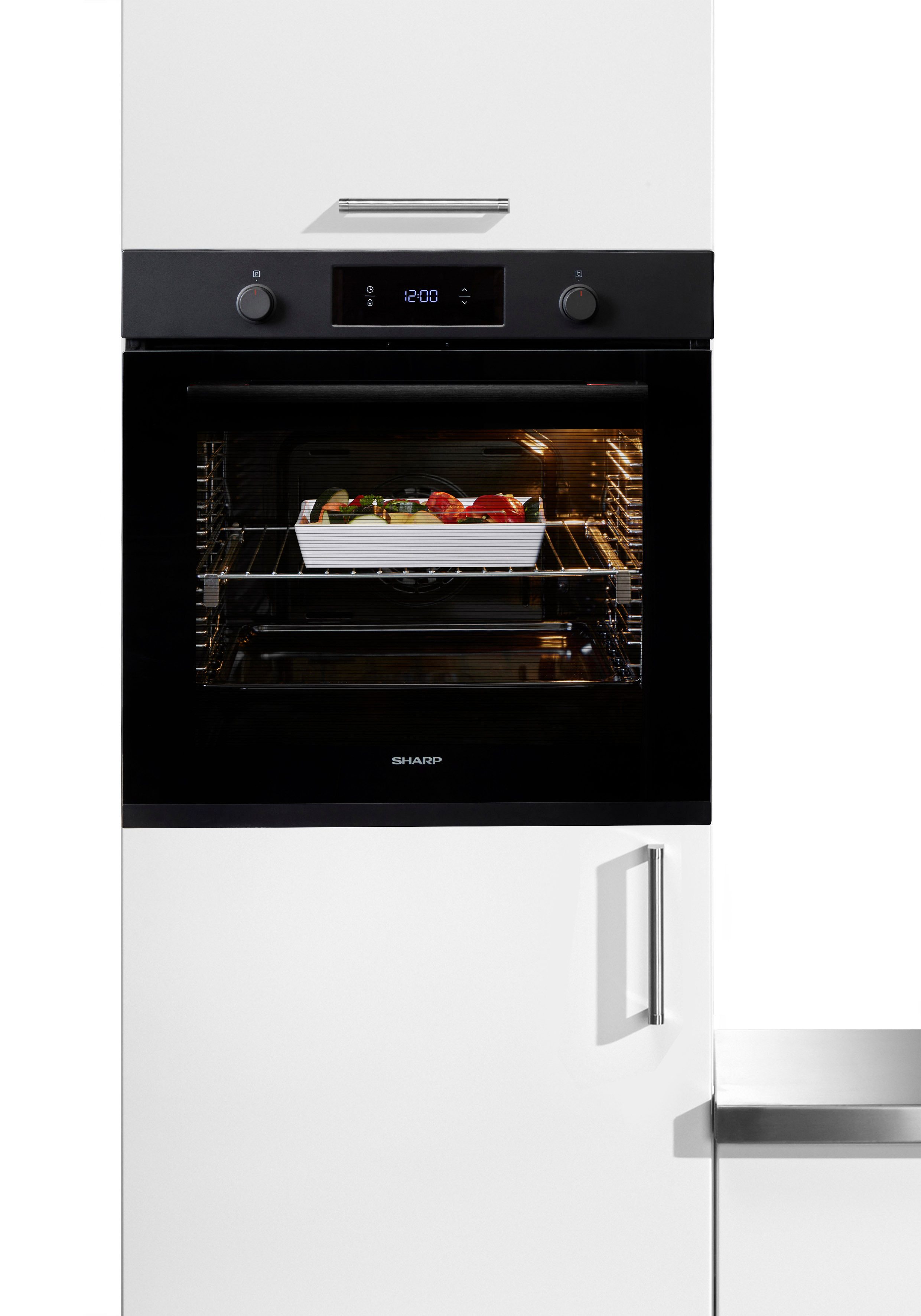 Sharp Einbaubackofen K-70P19BNH-EU, mit Vollauszug, Großflächengrill mit Ventilator