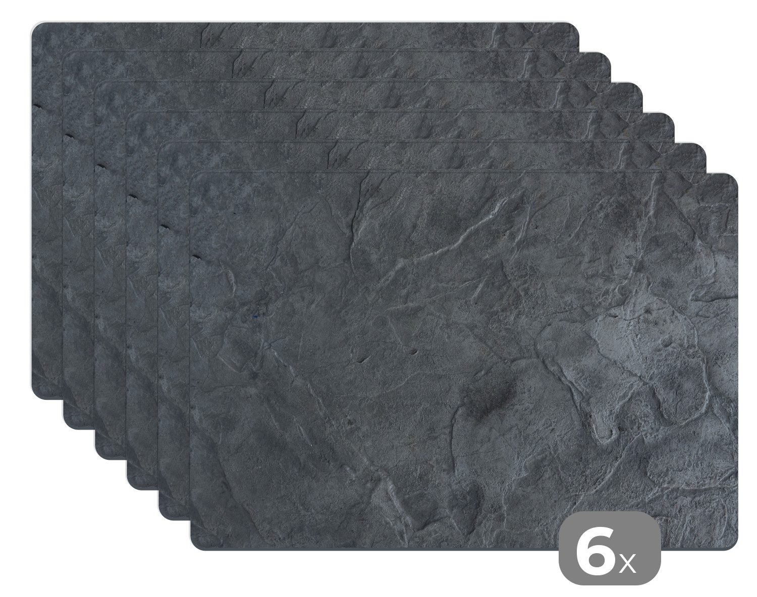 Platzset Grau - Beton - Schiefer - Druck - Retro