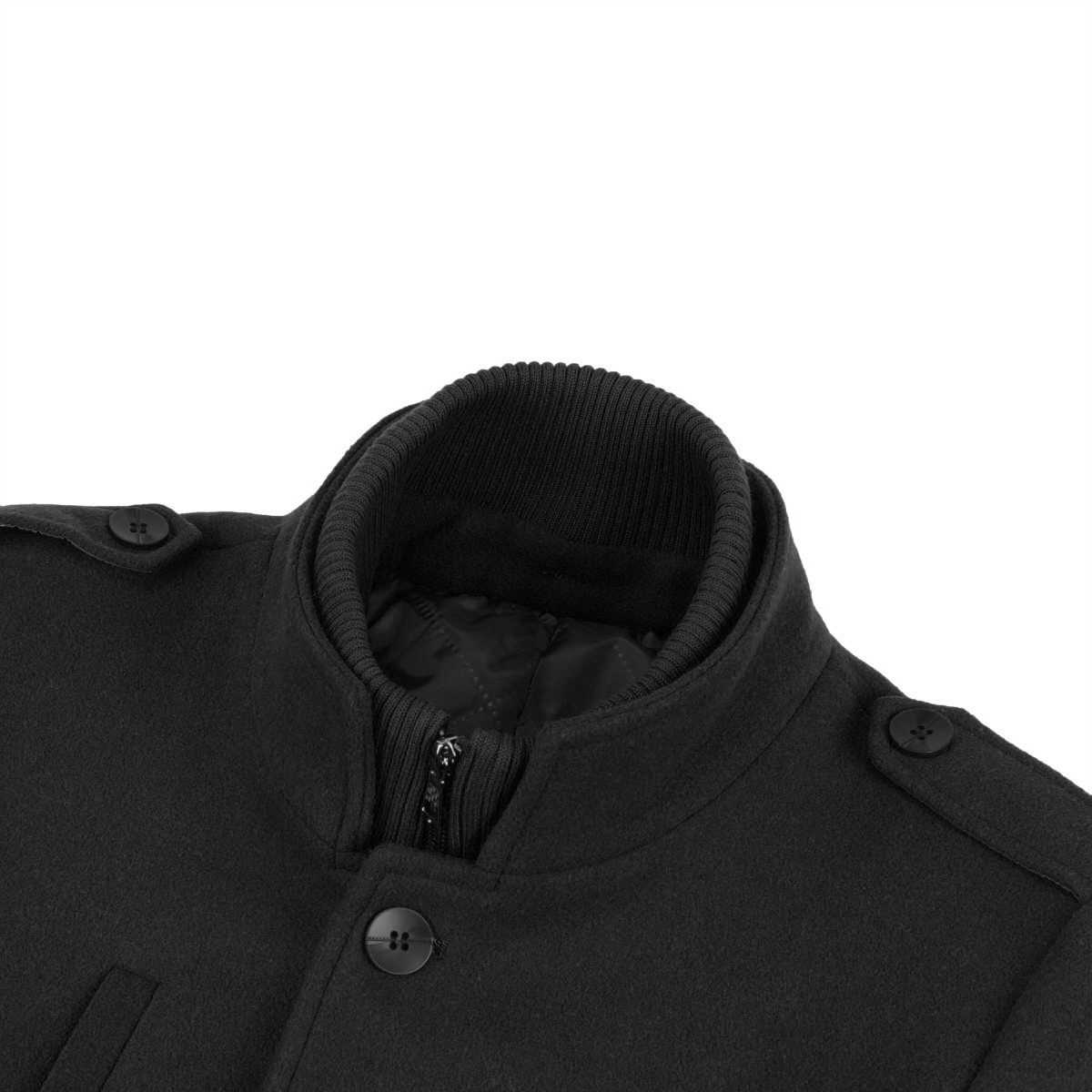 Allthemen Wollmantel Herren Kurzer Wintermantel mit abnehmbarem Innenfutter – Bild 5 von 5