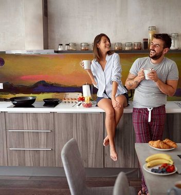 MyMaxxi Dekorationsfolie Küchenrückwand Sonnenuntergang Gemälde selbstklebend