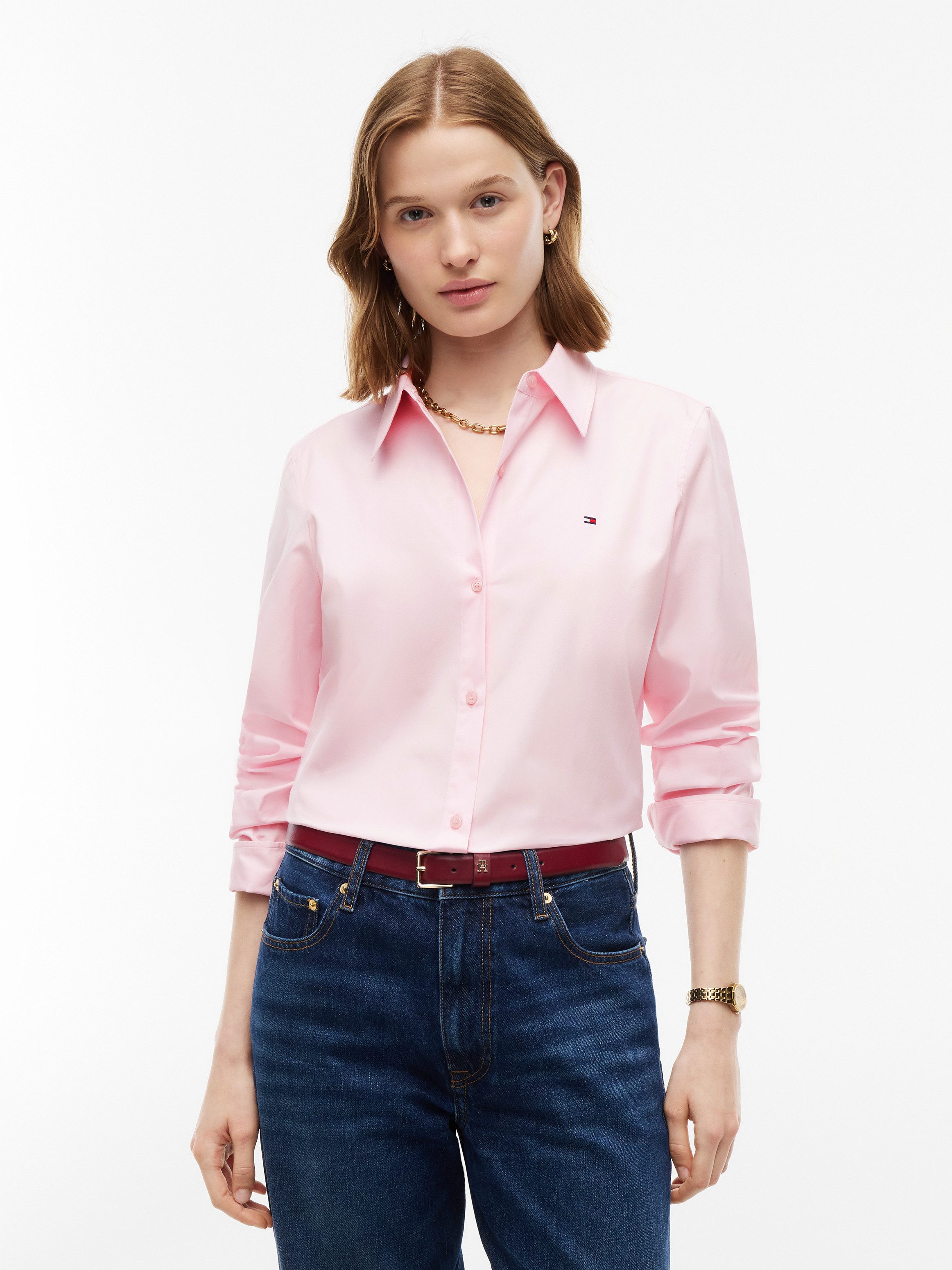 Tommy Hilfiger Hemdbluse SUMMER POPLIN REGULAR SHIRT Baumwolle, regular fit, auch in großen Größen