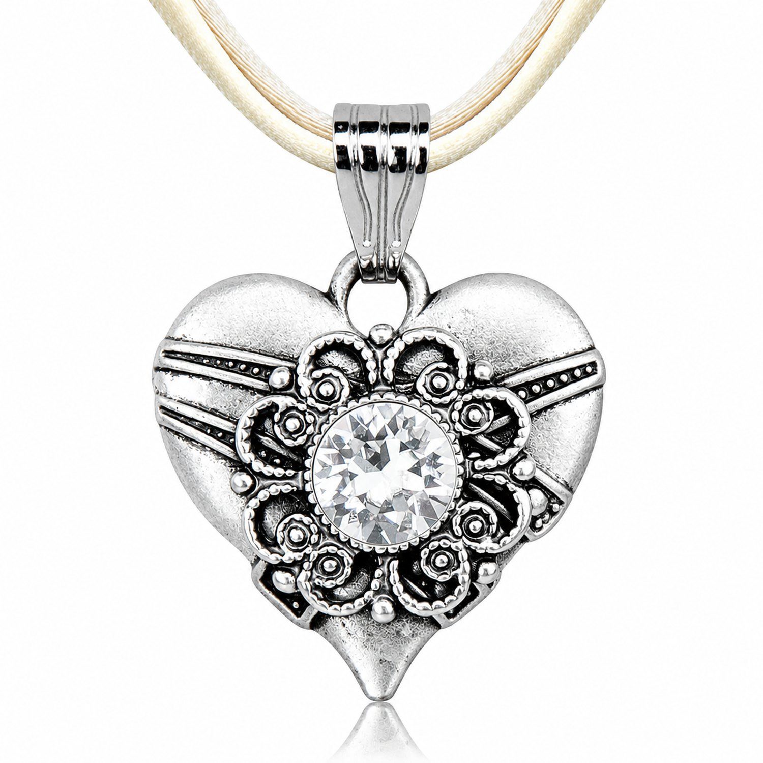 LUISIA® Kette mit Anhänger LUISIA® Halskette "Paula" mit Kristallen von Swarovski® (inkl. Schmuckbox)