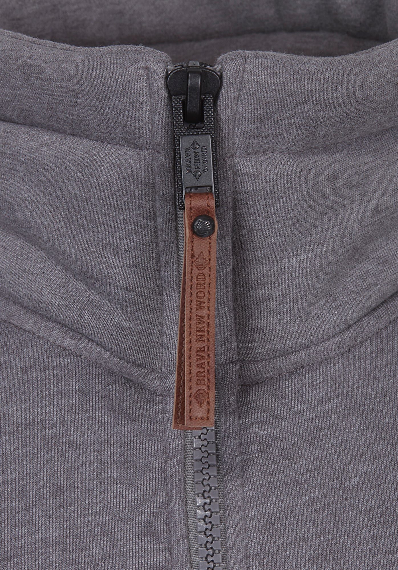 naketano Sweatjacke Herren hoher Stehkragen, Reißverschluss, Eingrifftaschen, meliert Rippbündchen, Kordelzug, Logo-Patch, Regular Fit, casual, Streetwear