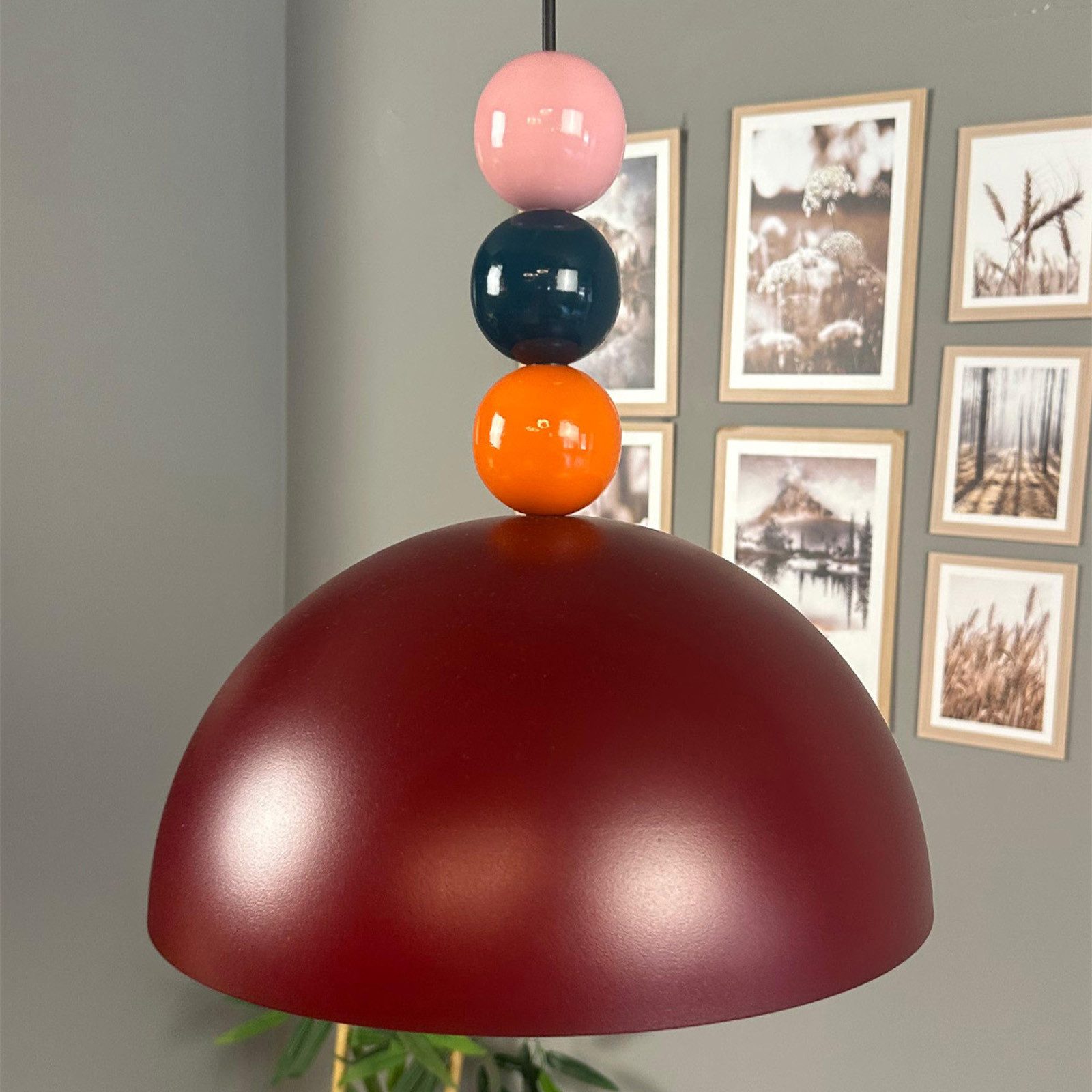 Bamyum Pendelleuchte Pendelleuchte Yimpi Wulst Metall Ø30cm, Modern Hängelampe, ohne Leuchtmittel