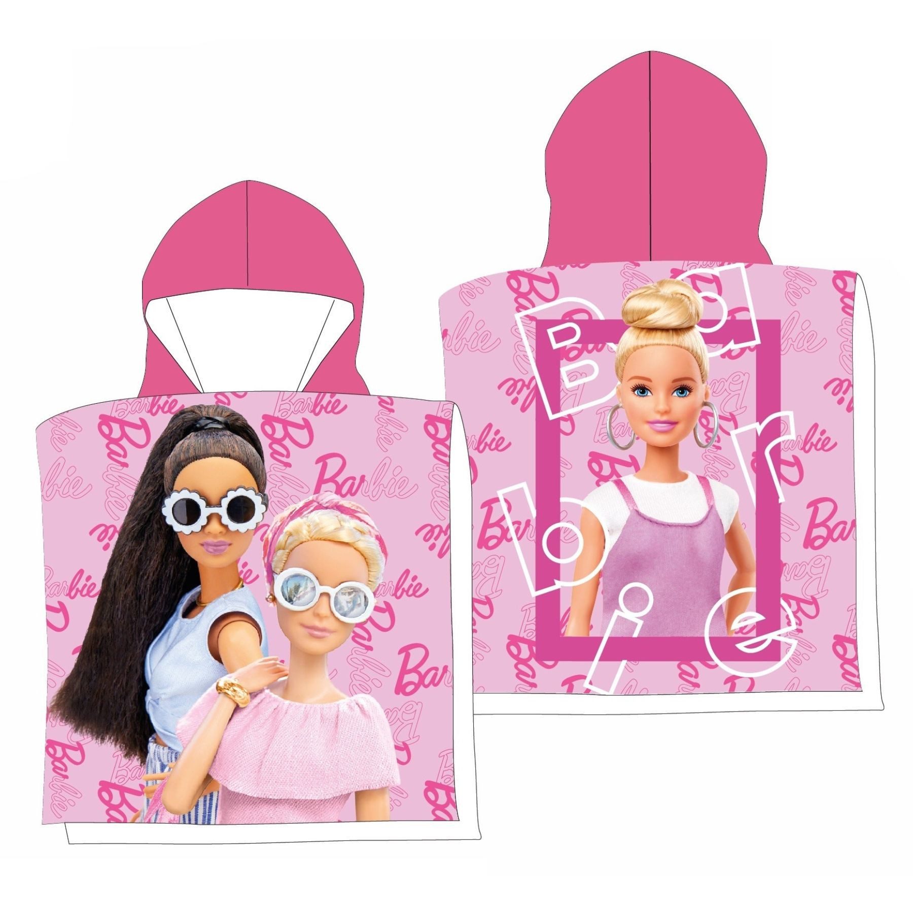 Barbie Badeponcho Kinder-Poncho 100 x 50 cm – Mikrofaser Handtuchponcho für Mädchen