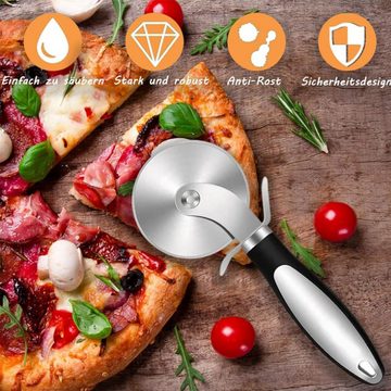 KÜLER Pizzaschneider Pizzaschneider aus Edelstahl,Käsespachtel,Backwerkzeug,Küchen-Pizzarad