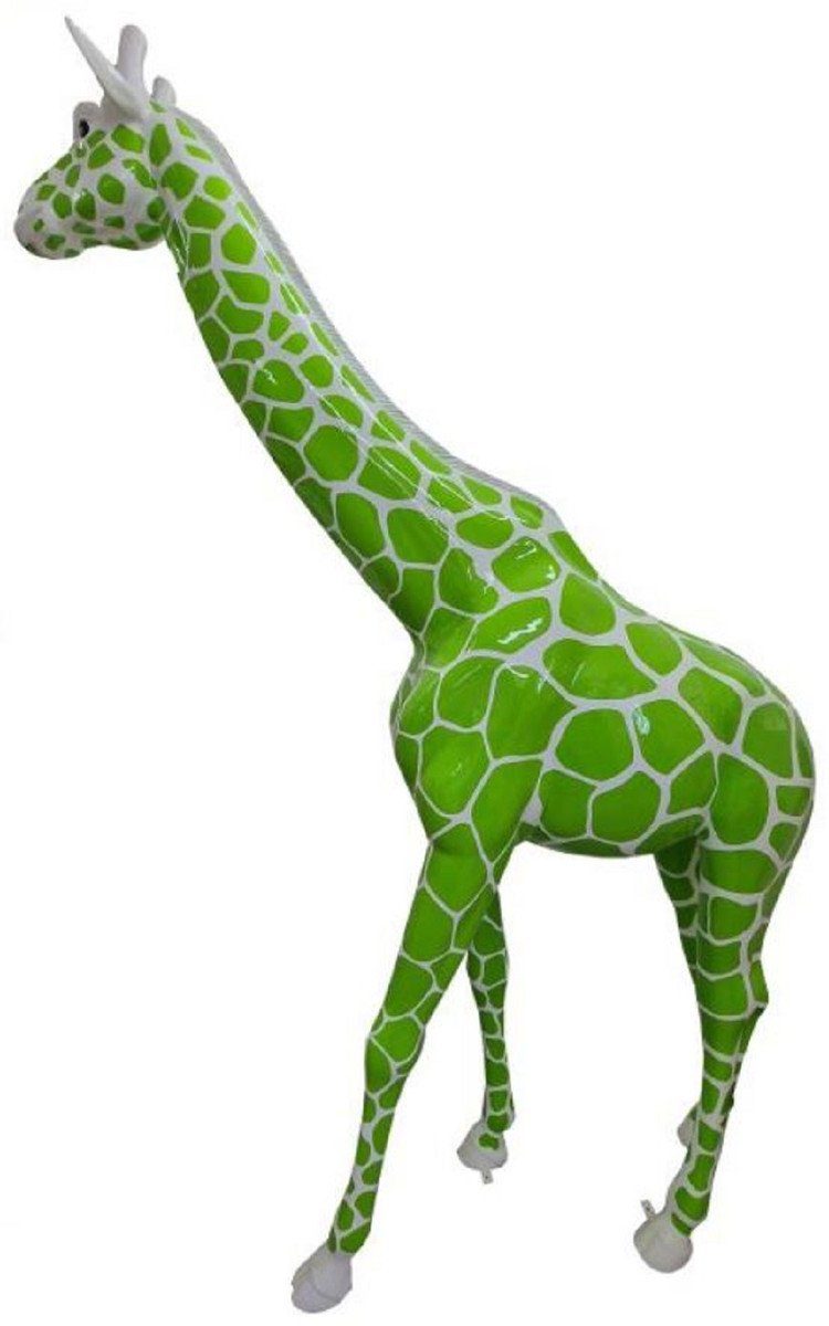 Casa Padrino Skulptur Luxus Deko Luxus Deko - 320 Skulptur / Gartenskulptur Deko Lebensgroße - XXL Deko Figur Grün Garten - H. Skulptur - XXL Skulptur Riesige - Grau Tierfigur Giraffe - cm XXL