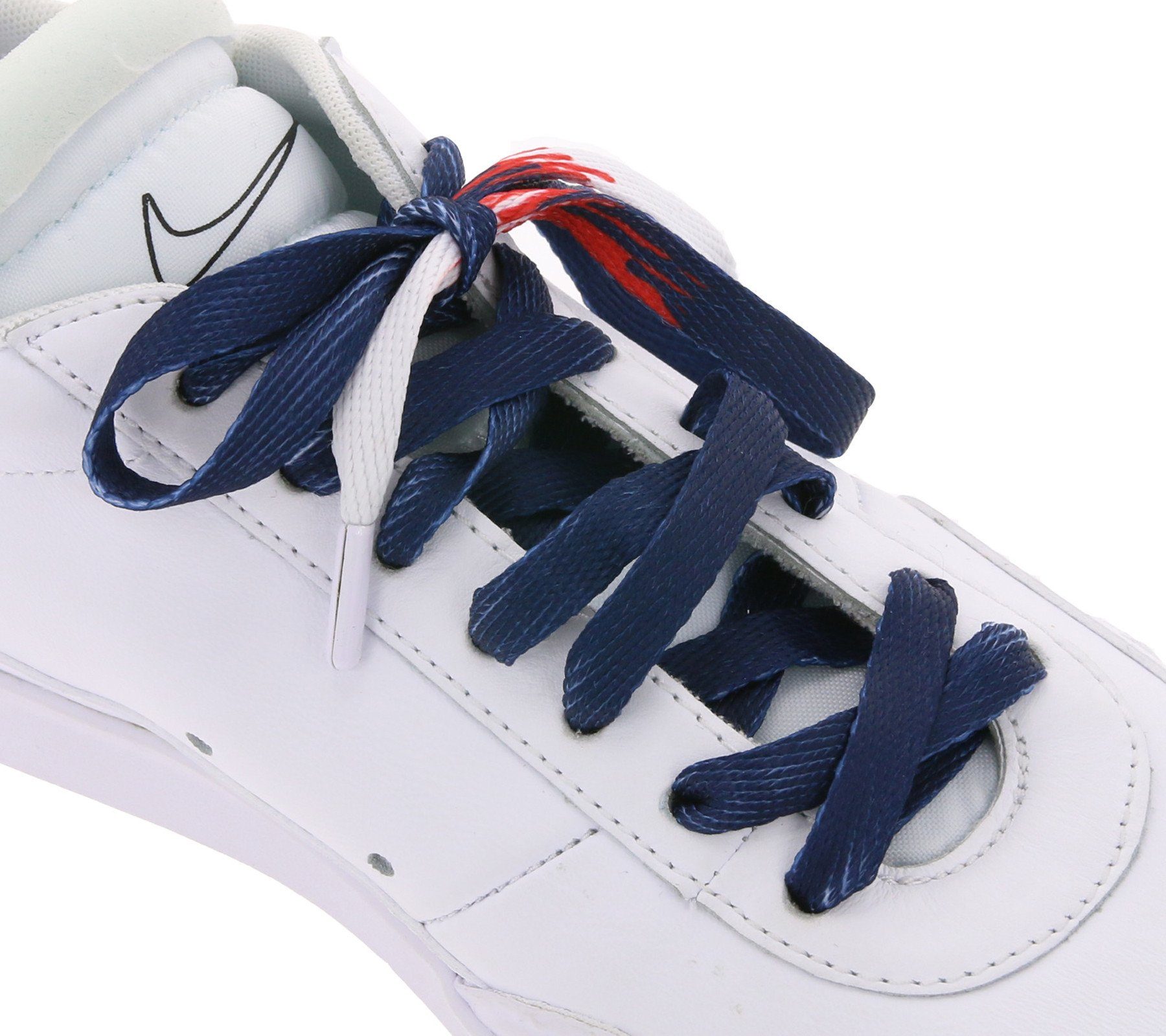 Navy/Weiß/Rot angesagte Schnürsenkel top Tubelaces TubeLaces Schnürsenkel Schuhe Schnürbänder Schuhbänder