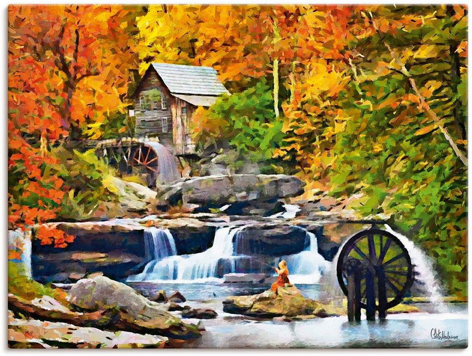 Artland Wandbild Amerikanische berühmte Mühle, Waldbilder (1 St), als  Alubild, Leinwandbild, Wandaufkleber oder Poster in versch. Größen