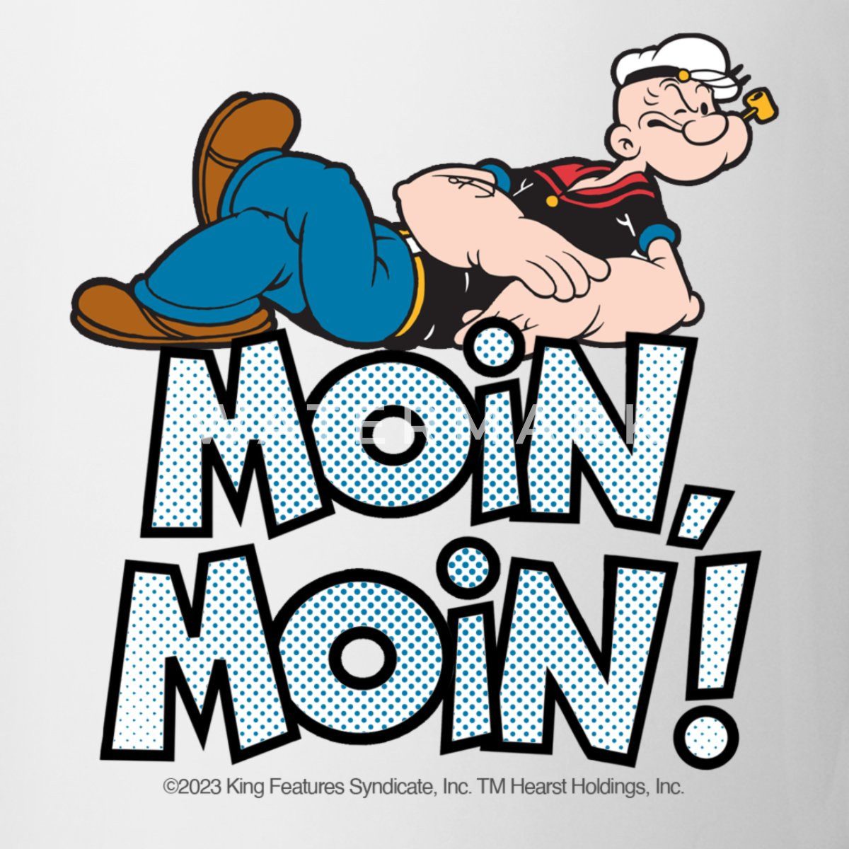 Spreadshirt Tasse Popeye Moin, Moin Tasse, Keramik