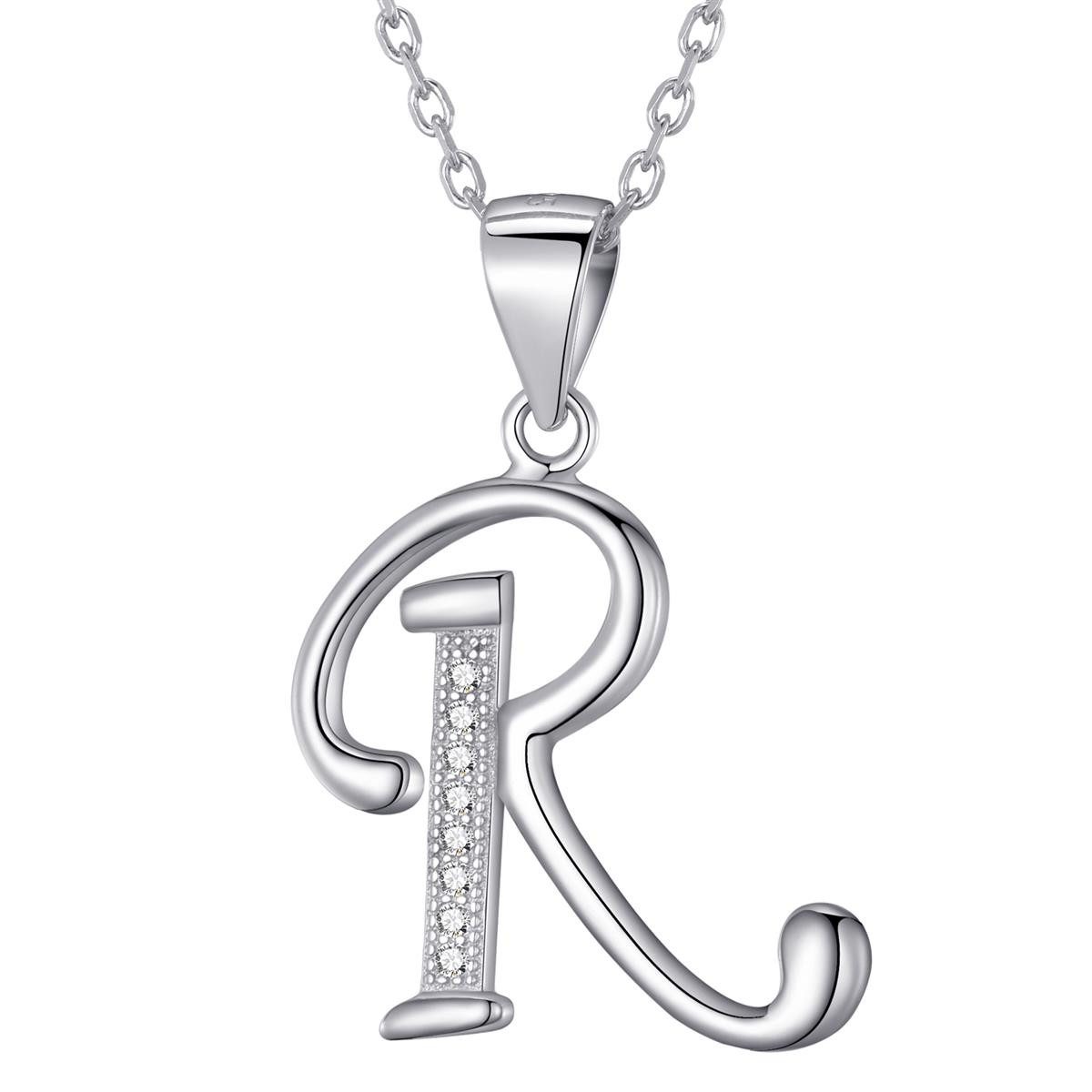 Morella Kette mit Anhänger Buchstabenkette Halskette ABC (1-tlg), Samtbeutel