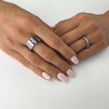 M&M Fingerring Ring Damen silber / gold mit Zirkonia ModernGlam (1-tlg), deutsche Qualität, inkl. edles Schmucketui
