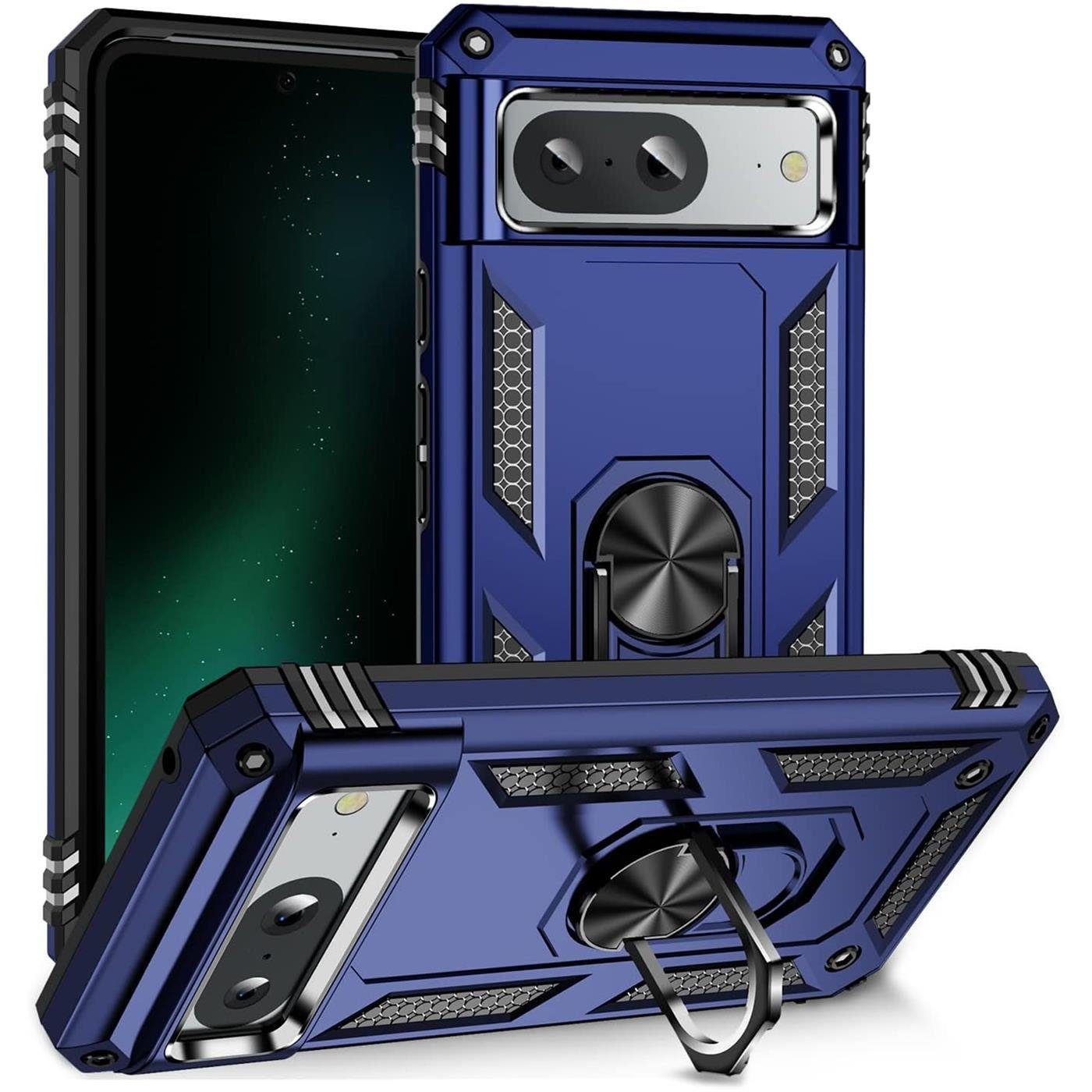 CoolGadget Handyhülle Armor Shield Case für Google Pixel 8 6,3 Zoll, Outdoor Cover Magnet Ringhalterung Handy Hülle für Pixel 8
