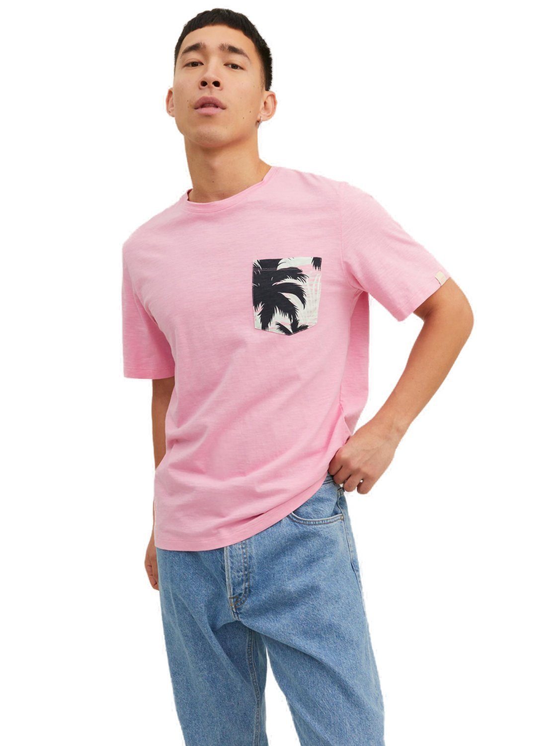 Jack & Jones T-Shirt JORTULUM POCKET (1-tlg) aus Baumwolle Prism Pink 12235290