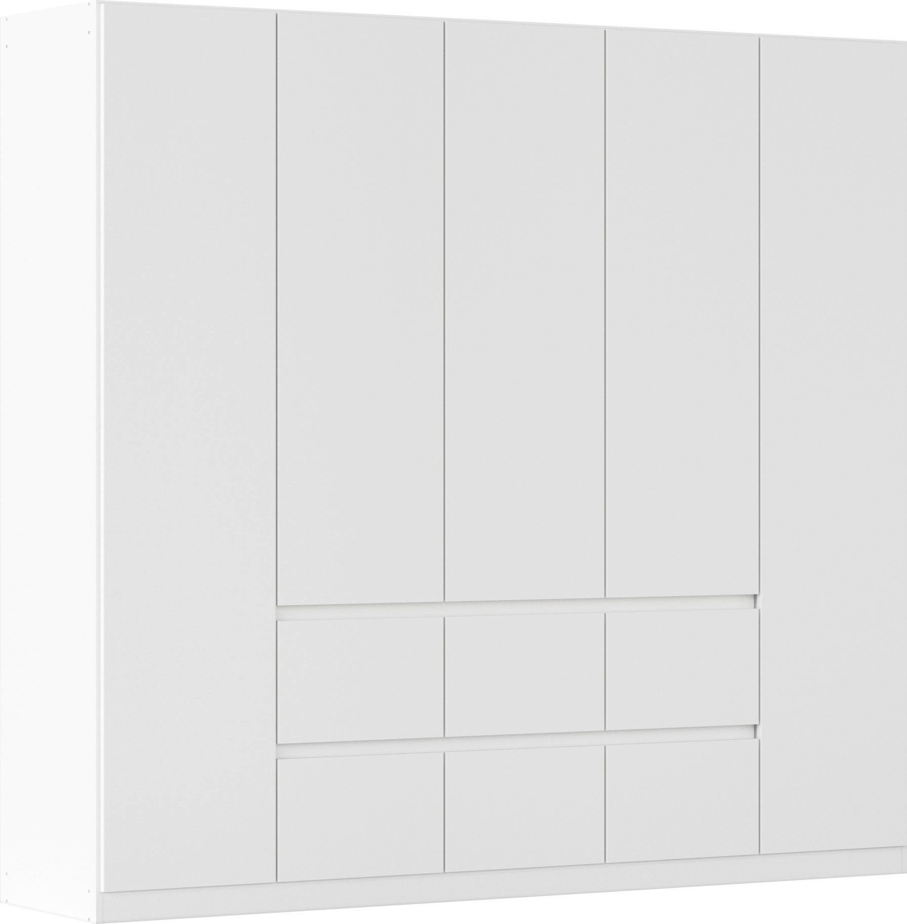 rauch Drehtürenschrank Mehrzweckschrank Aktenschrank Mietswohnung Garderobe MAINZ 226cm breit (3 verschiedene Ausstattungen BASIC/CLASSIC/PREMIUM (inkl. SOFT-CLOSE) grifflose Front, Außentüren mit Push-to-Open Funktion MADE IN GERMANY