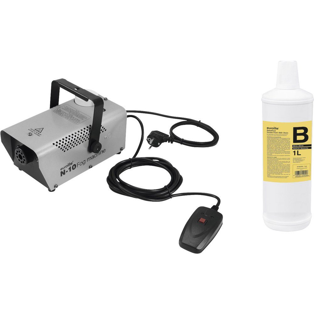 EUROLITE Discolicht Eurolite N-10 silber + B2D Basic Nebelmaschinen-Set inkl. Kabelfernbed
