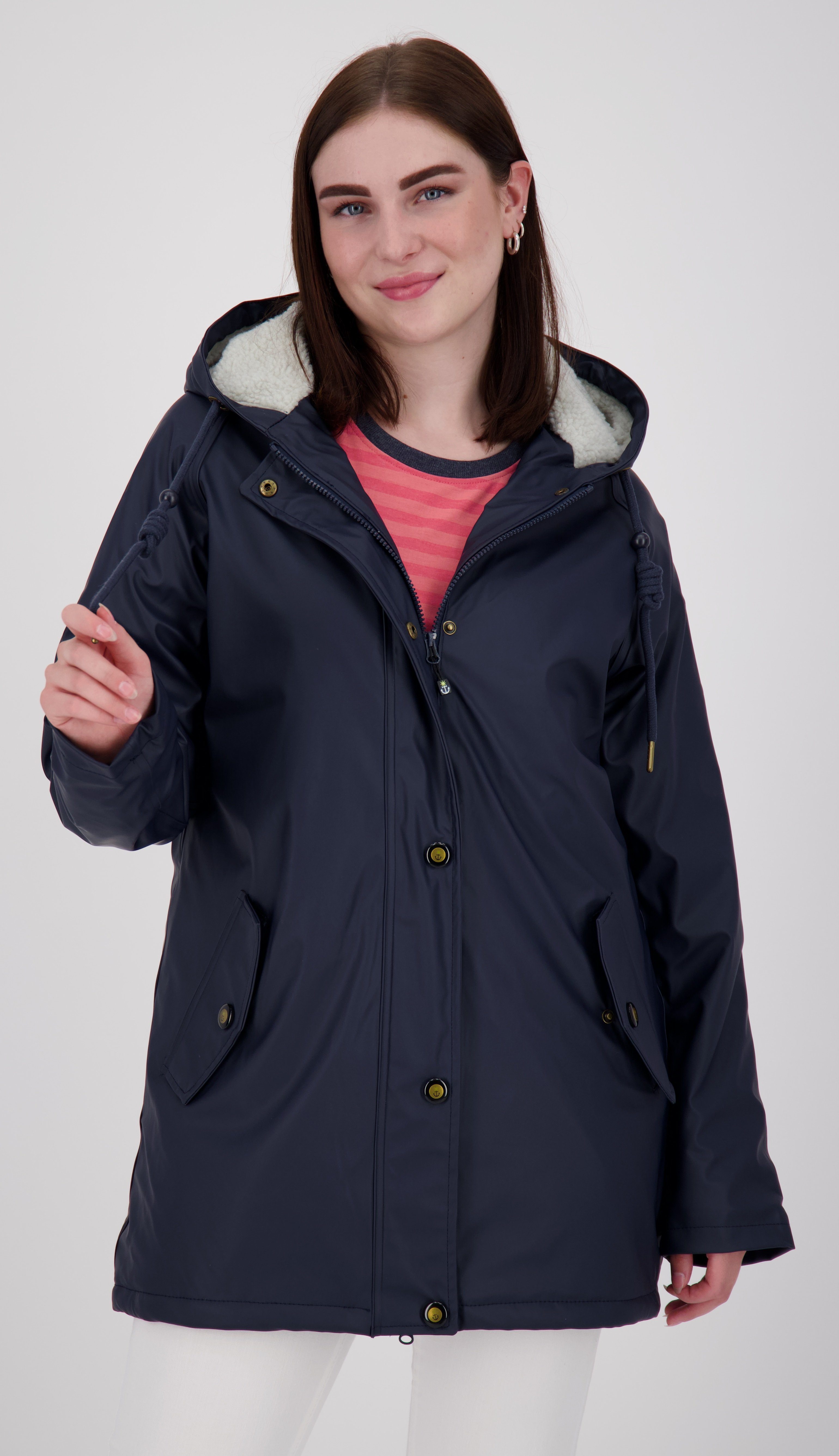 DEPROC Active Regenjacke Friesennerz #ANKERGLUTNEBEL WOMEN CS auch in Großen Größen erhältlich navy