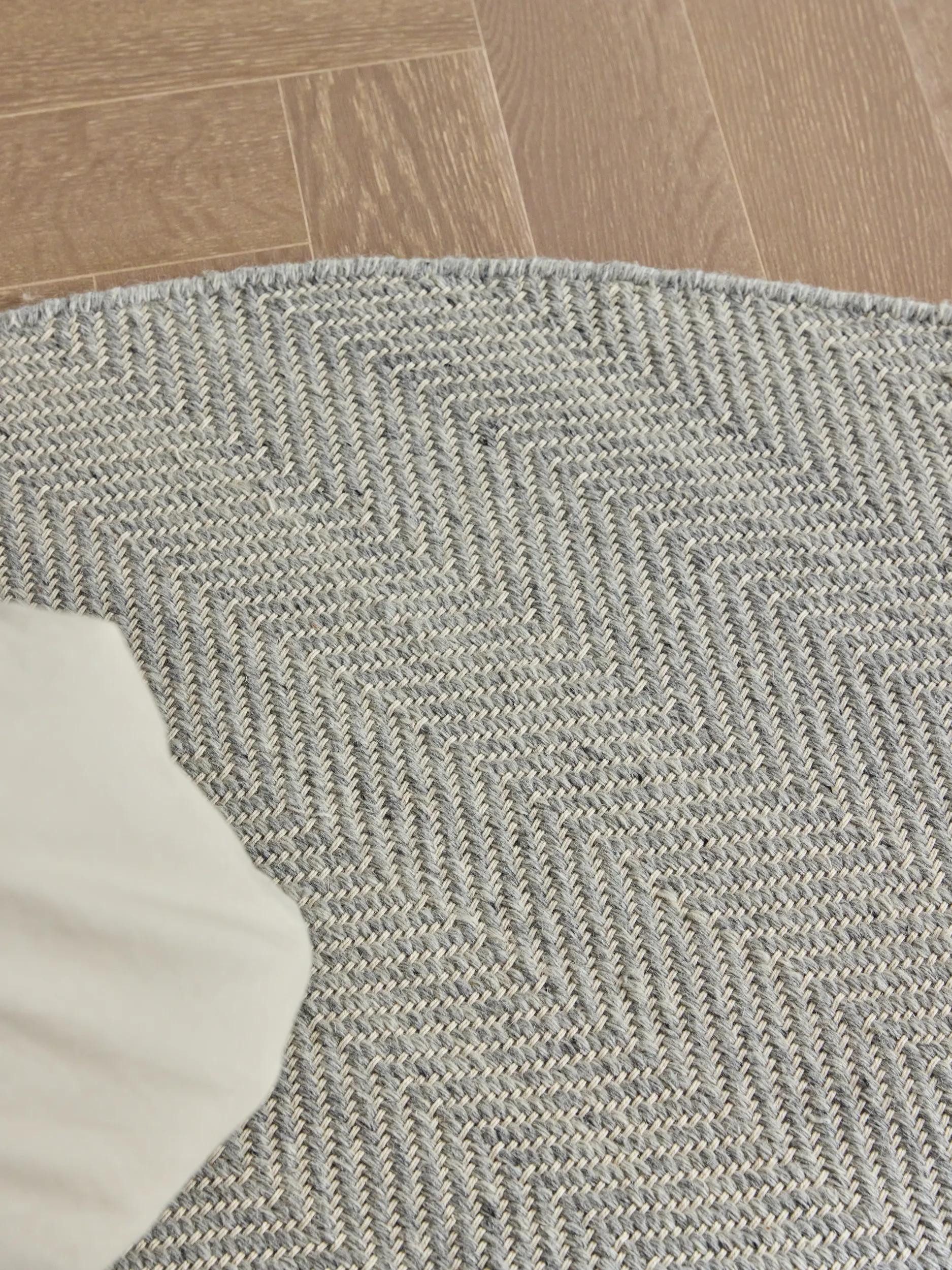 benuta Wollteppich Lars, rund, Höhe: 5 mm, Wolle, Teppich Wohnzimmer, Schlafzimmer, Esszimmer, Flur, Hygge & Cozy