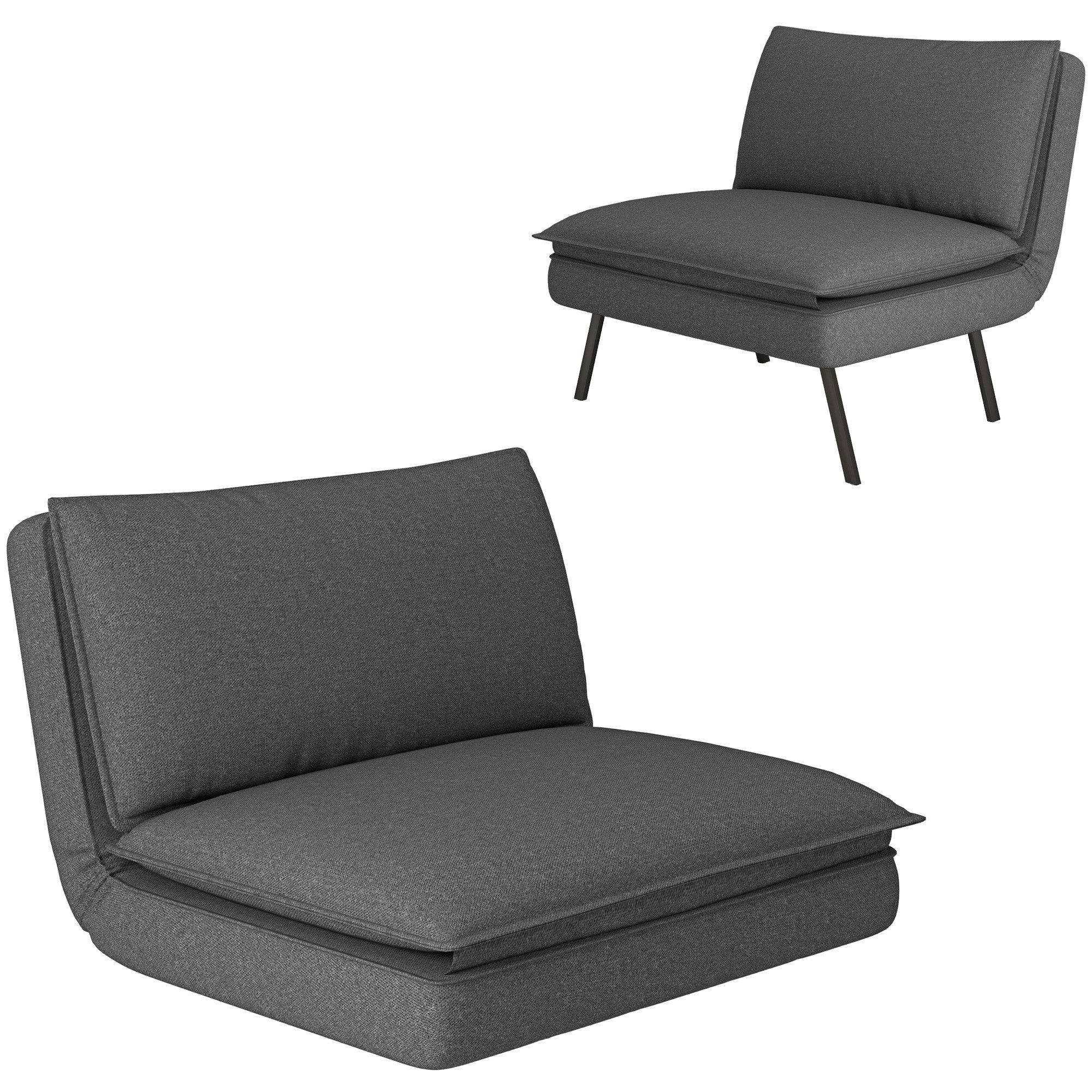 HOMCOM Relaxsessel 4-in-1, klappbar, mit Leinenoptik, günstig online kaufen