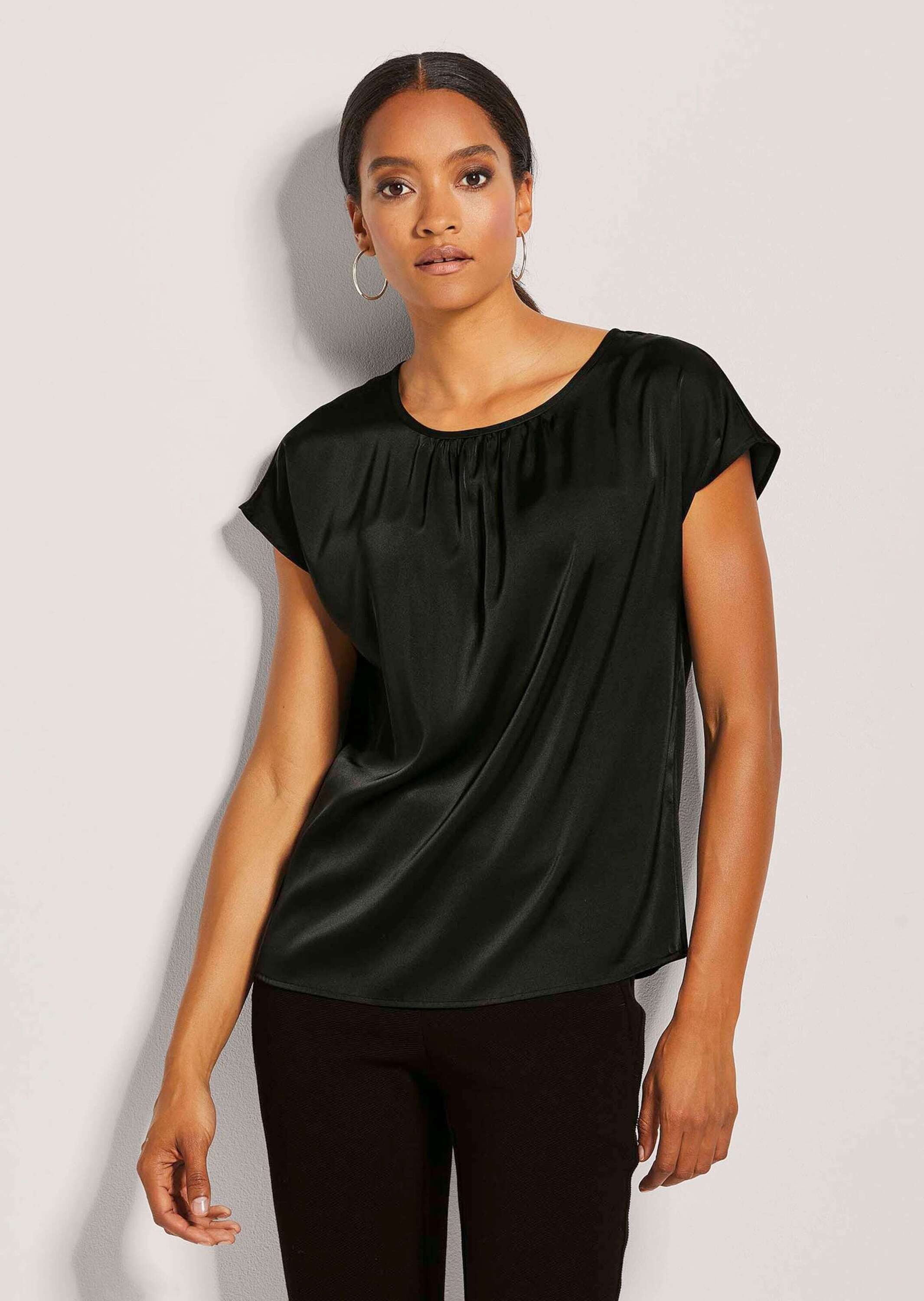 MADELEINE Shirtbluse Kurzes Satin-Shirt in trendstarker günstig online kaufen
