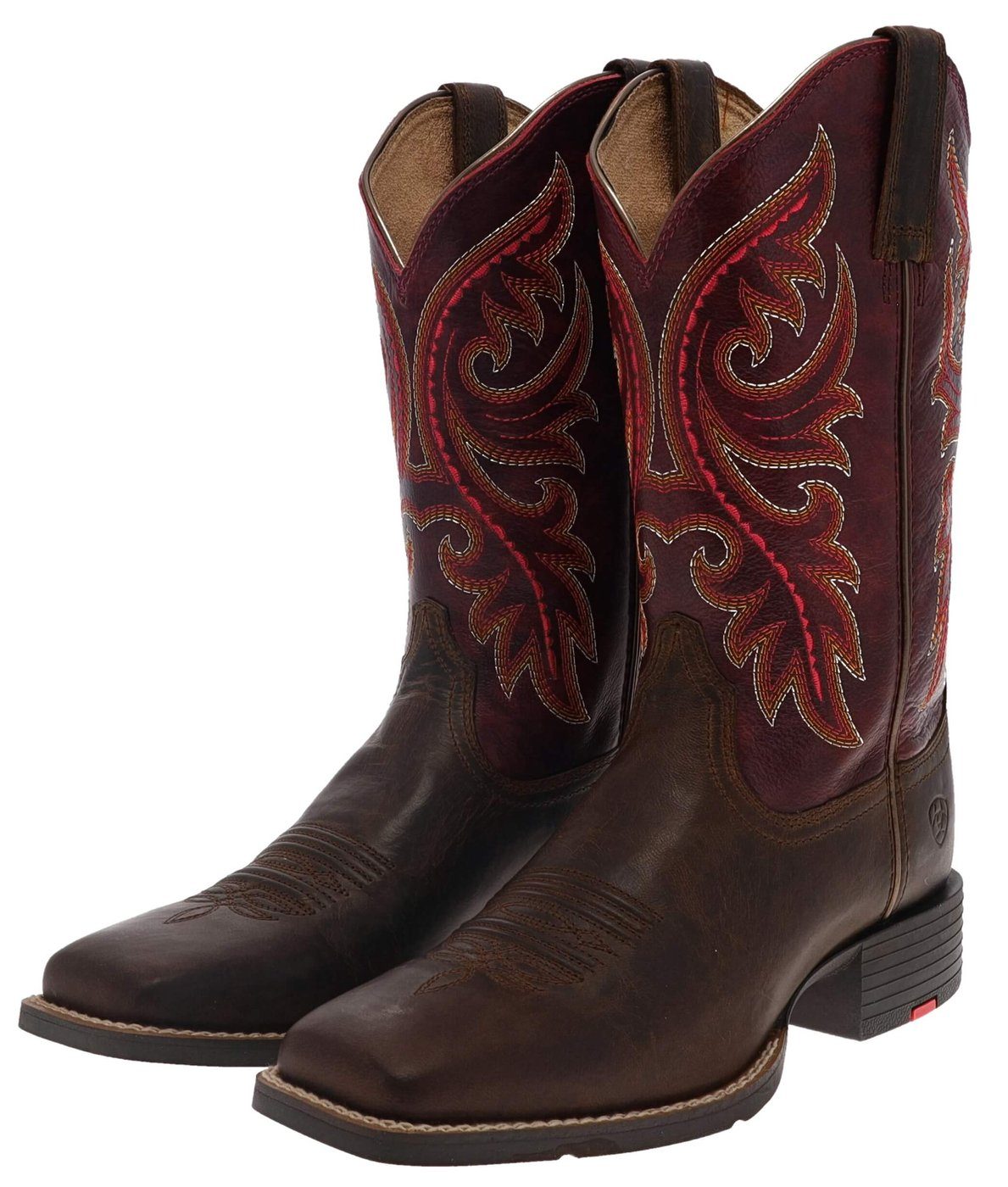 Ariat ROUND UP BACK ZIP Braun Cowboystiefel Damen Westernreitstiefel, Durchgehender Rückenreißverschluss