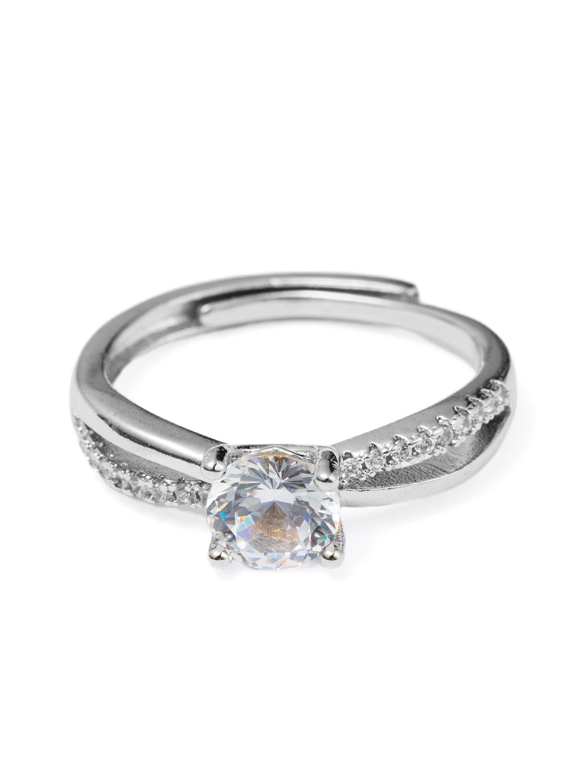 Aniston JEWELRY & WATCHES Fingerring Schmuck Geschenk Kupfer Vorsteck Verlobung Solitär Größenverstellbar, Made in Germany - mit Zirkonia (synth)
