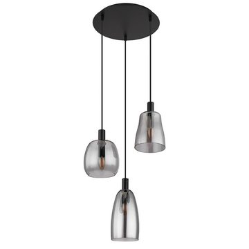 etc-shop Pendelleuchte, Hängeleuchte Pendellampe Esszimmerleuchte Deckenlampe Schwarz Glas