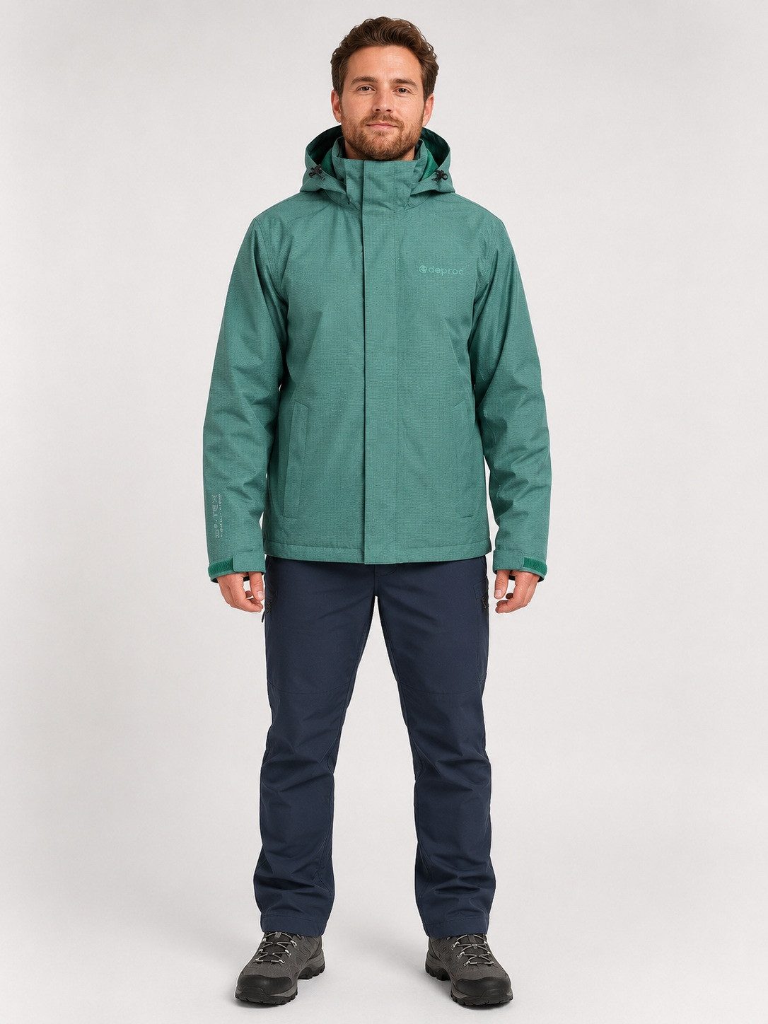 DEPROC Active Outdoorjacke LAVAL MEN CS Funktionsjacke, Wanderjacke, Regenjacke abnehmbare Kapuze