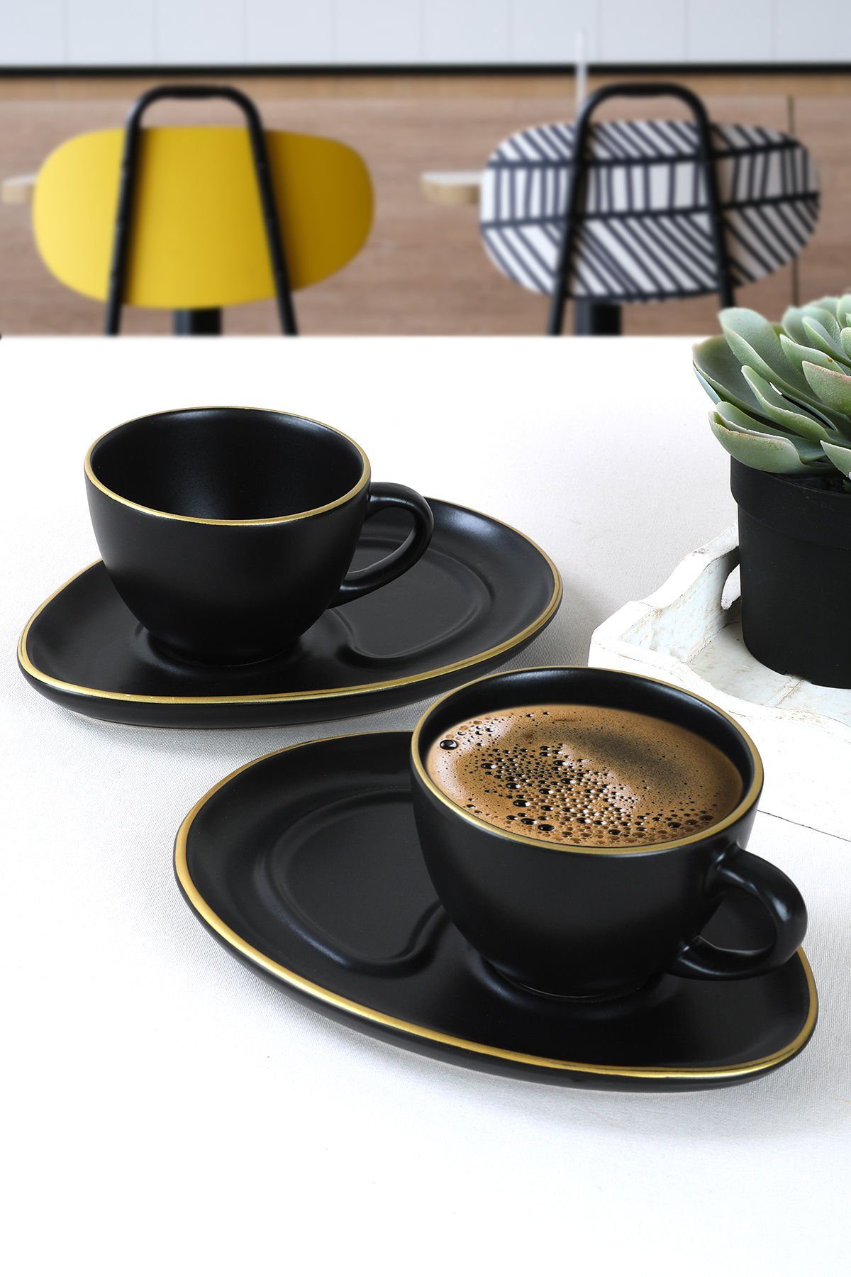 KRM1494, Hermia Tasse Keramik 100% Schwarz, Concept Kaffeetassen,