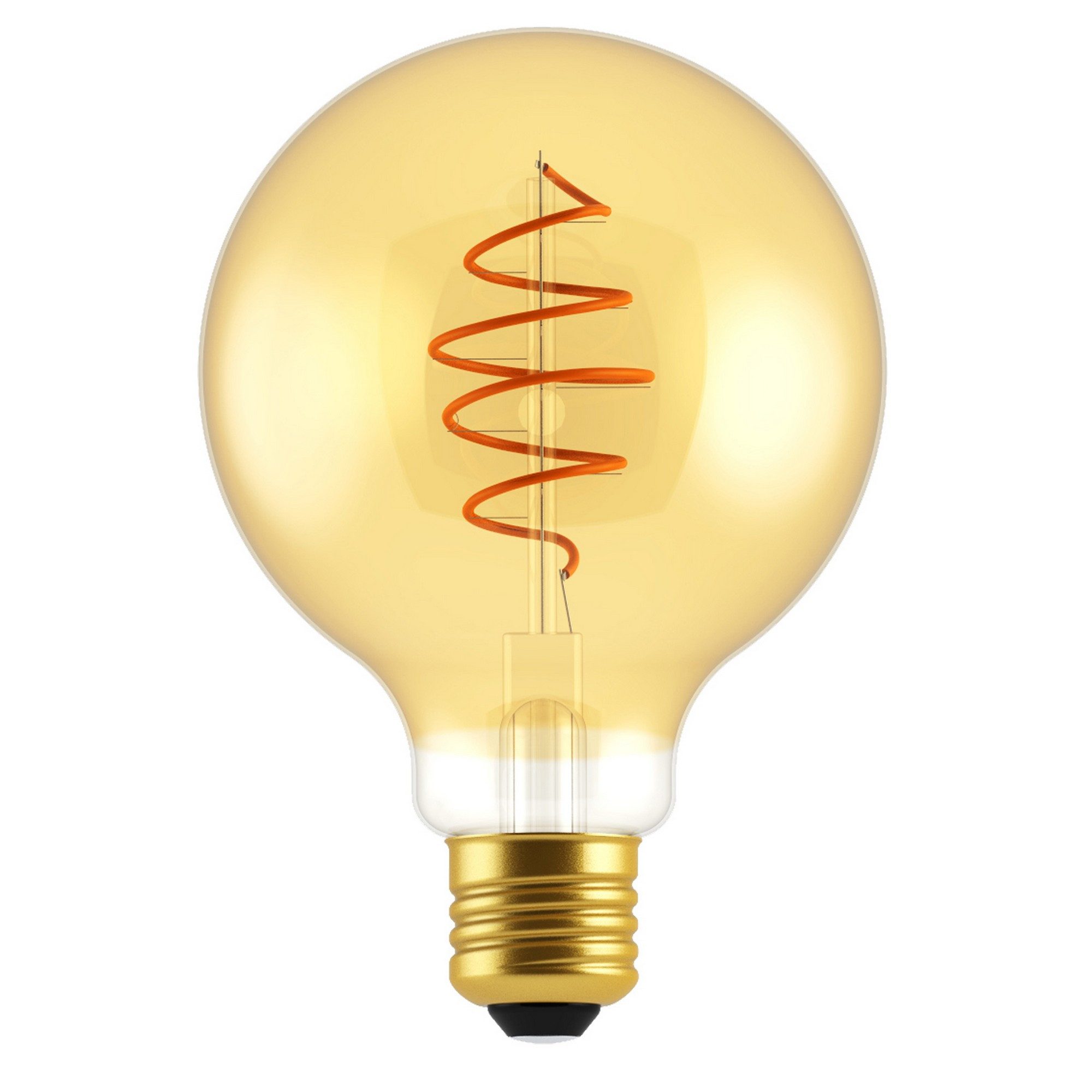 LED-Leuchtmittel Deco E27 G125 Spiral Dimmbar 2200K 400Lm Globe Lampe Goldfarben