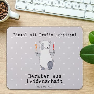 Mr. & Mrs. Panda Mauspad Berater aus Leidenschaft - Grau Pastell - Geschenk, Mousepad, Eröffnu (1-St)