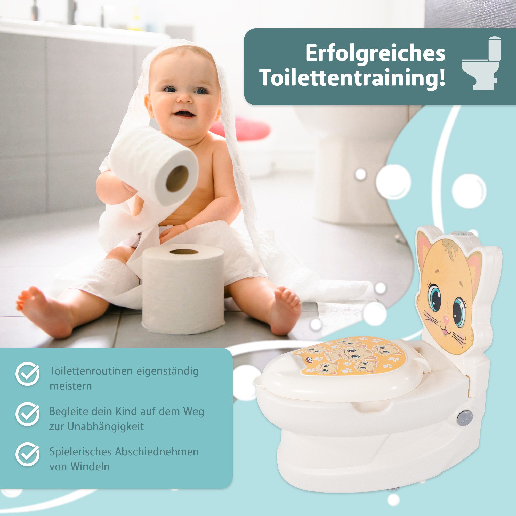 Lemodo Töpfchen Töpfchen mit Spülgeräusch und verschiedenen Tiermotiven