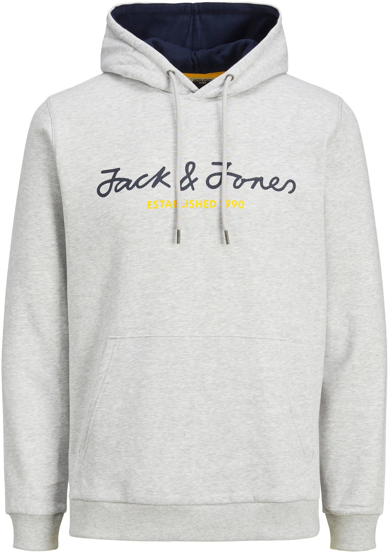 Jack & Jones Kapuzensweatshirt SWEAT HOOD hellgrau meliert BERG