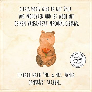 Mr. & Mrs. Panda Sporttasche Bär Dankbar - Transparent - Geschenk, Dankeschön, Danke, Stoffbeutel, (1-tlg), Design trifft Funktion