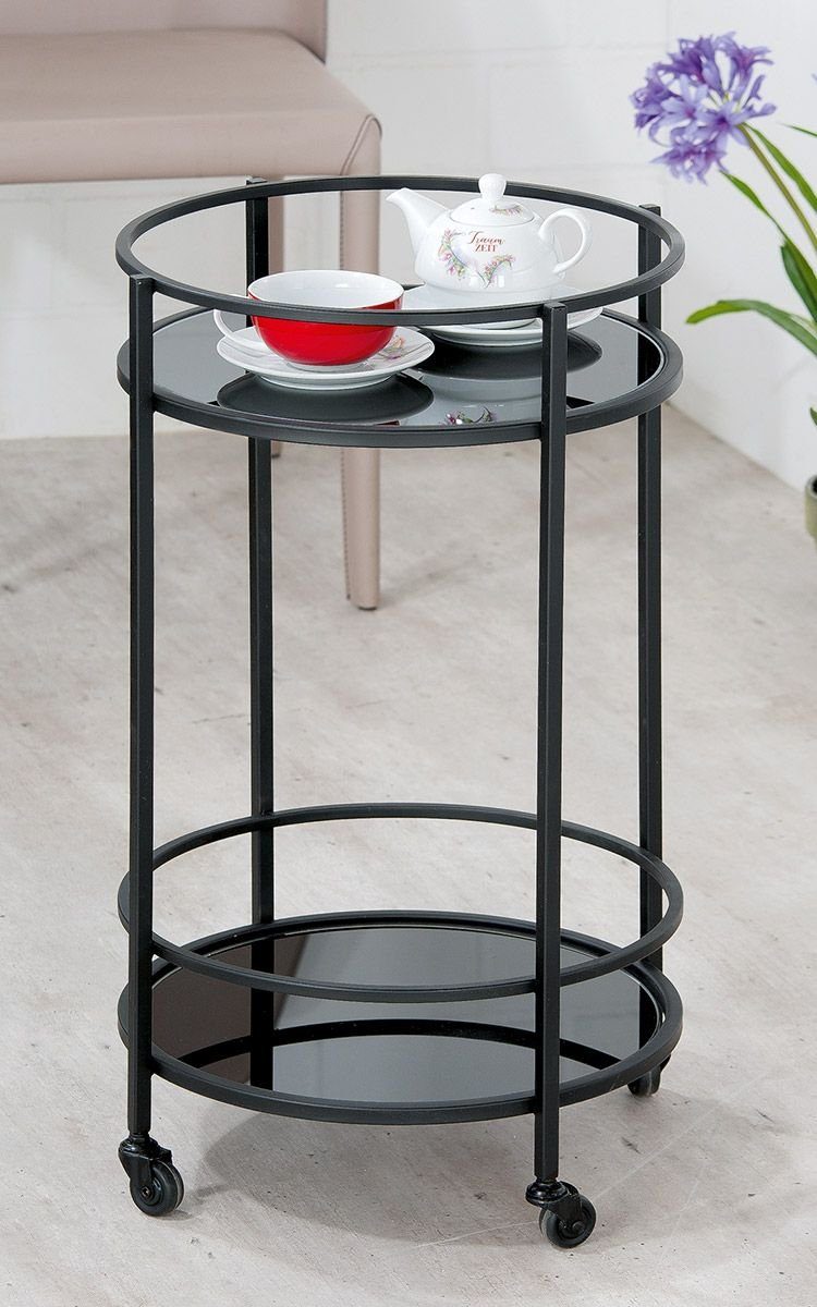 GILDE Dekoobjekt Metall Glas Servierwagen Straight günstig online kaufen