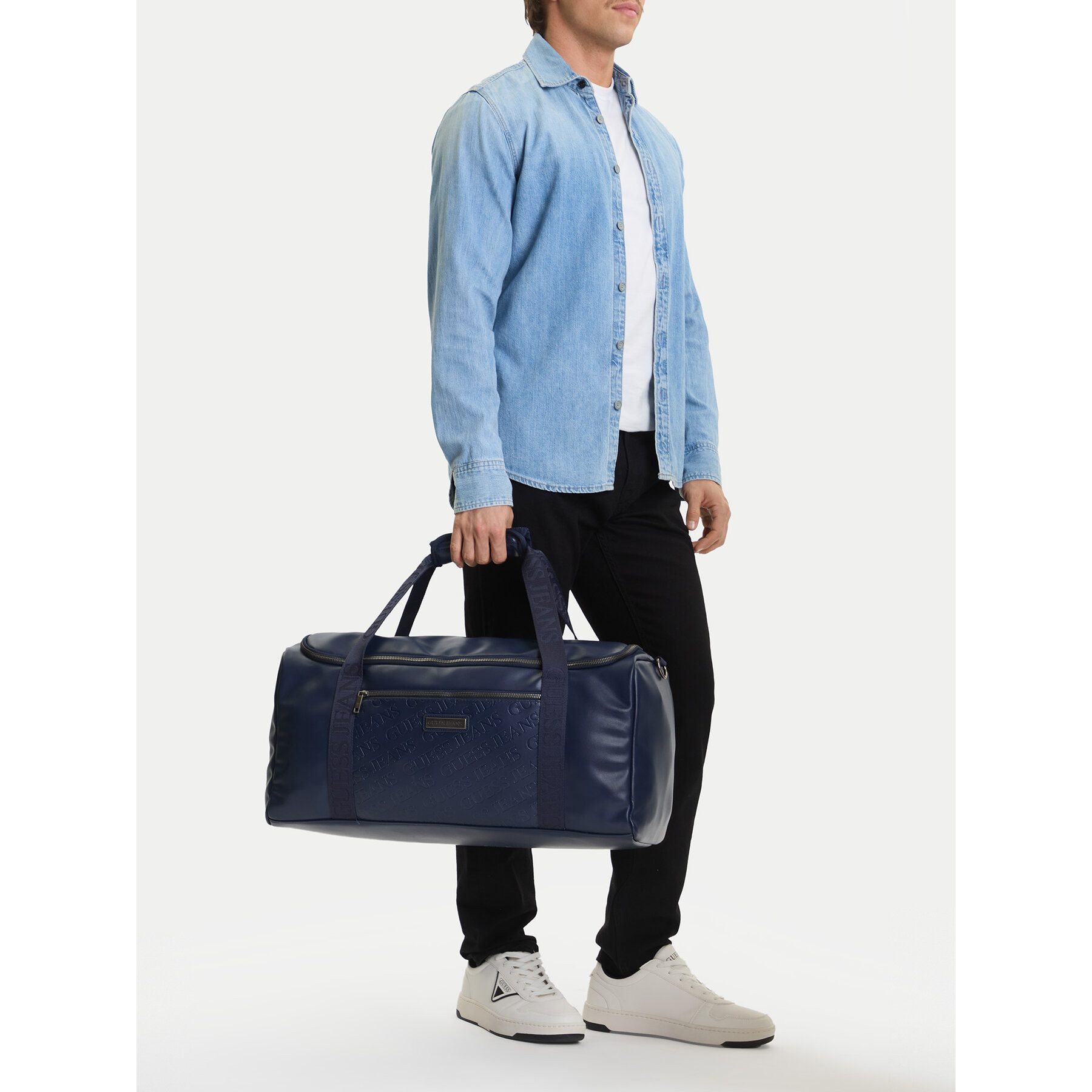 GUESS JEANS Handtasche Guess Jeans Wochenendtasche für Herren, Marineblau
