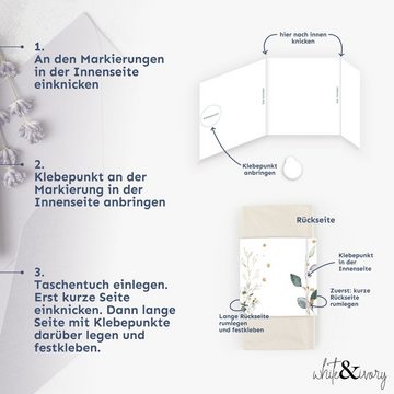 white & ivory Papierdekoration Freudentränen Banderole, floral, 25 Stück, aus recyceltem Papier