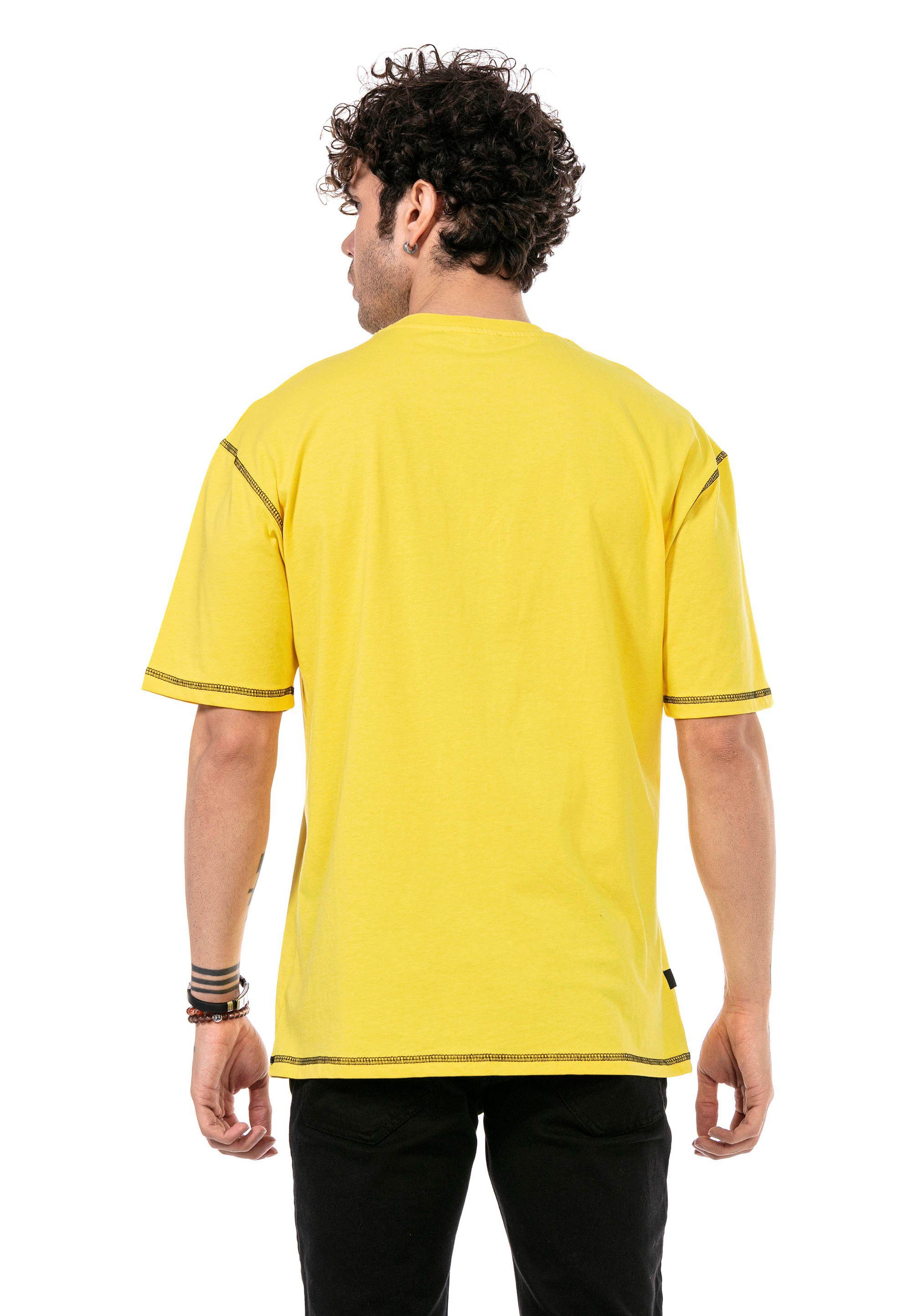 RedBridge T-Shirt Aberdeen mit modischem Sad Smiley-Frontprint