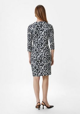 Comma Minikleid Kleid mit All-over-Print in Wickel-Optik Raffung